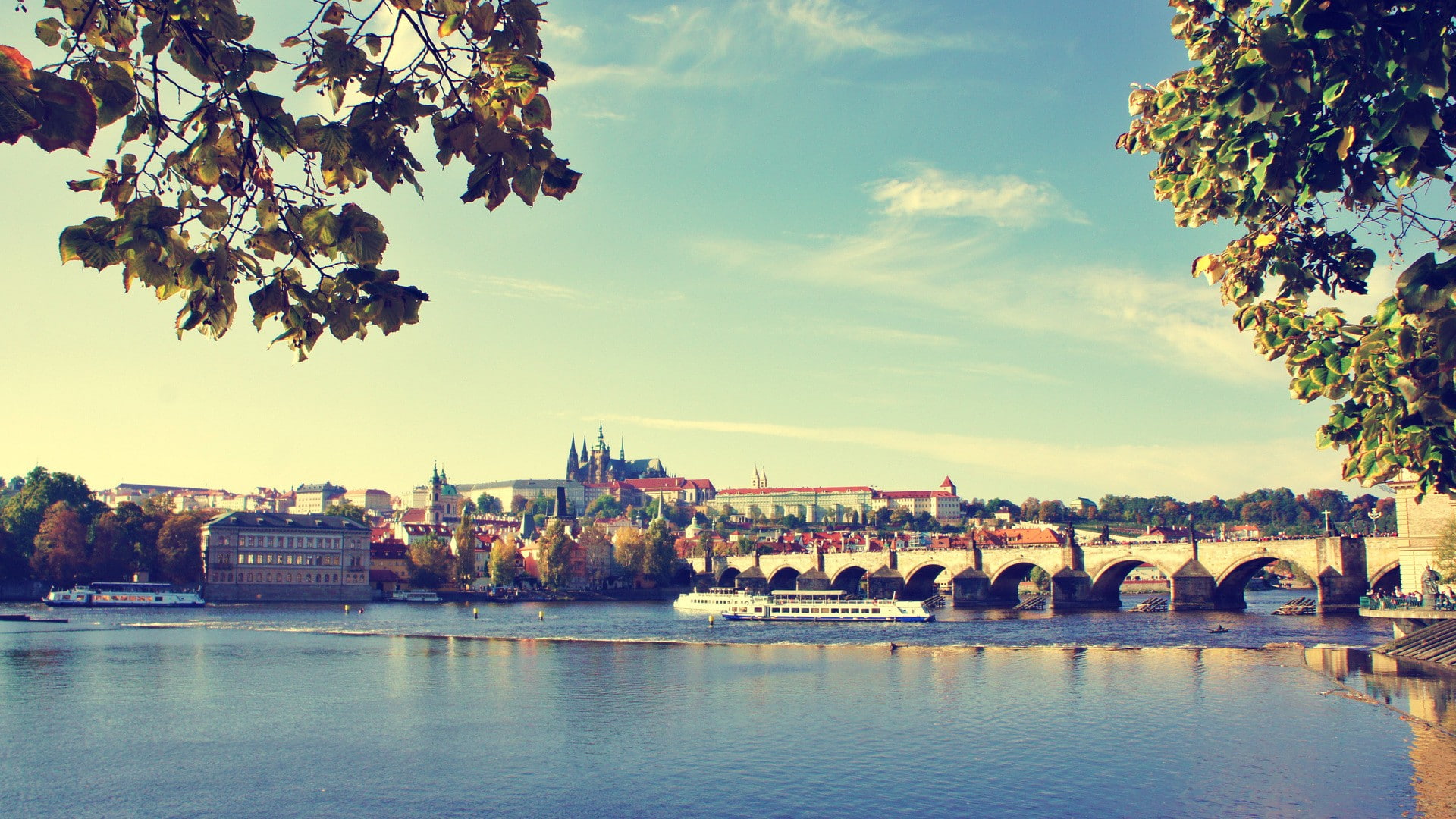 Prague, water, sky, architecture, tree, built structure, building exterior