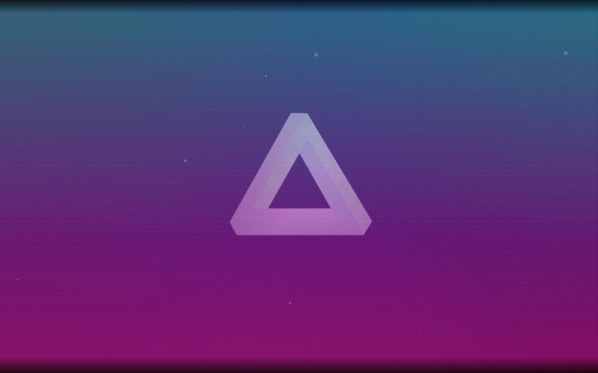 scanlines, shapes, abstract, Penrose triangle, triangle shape