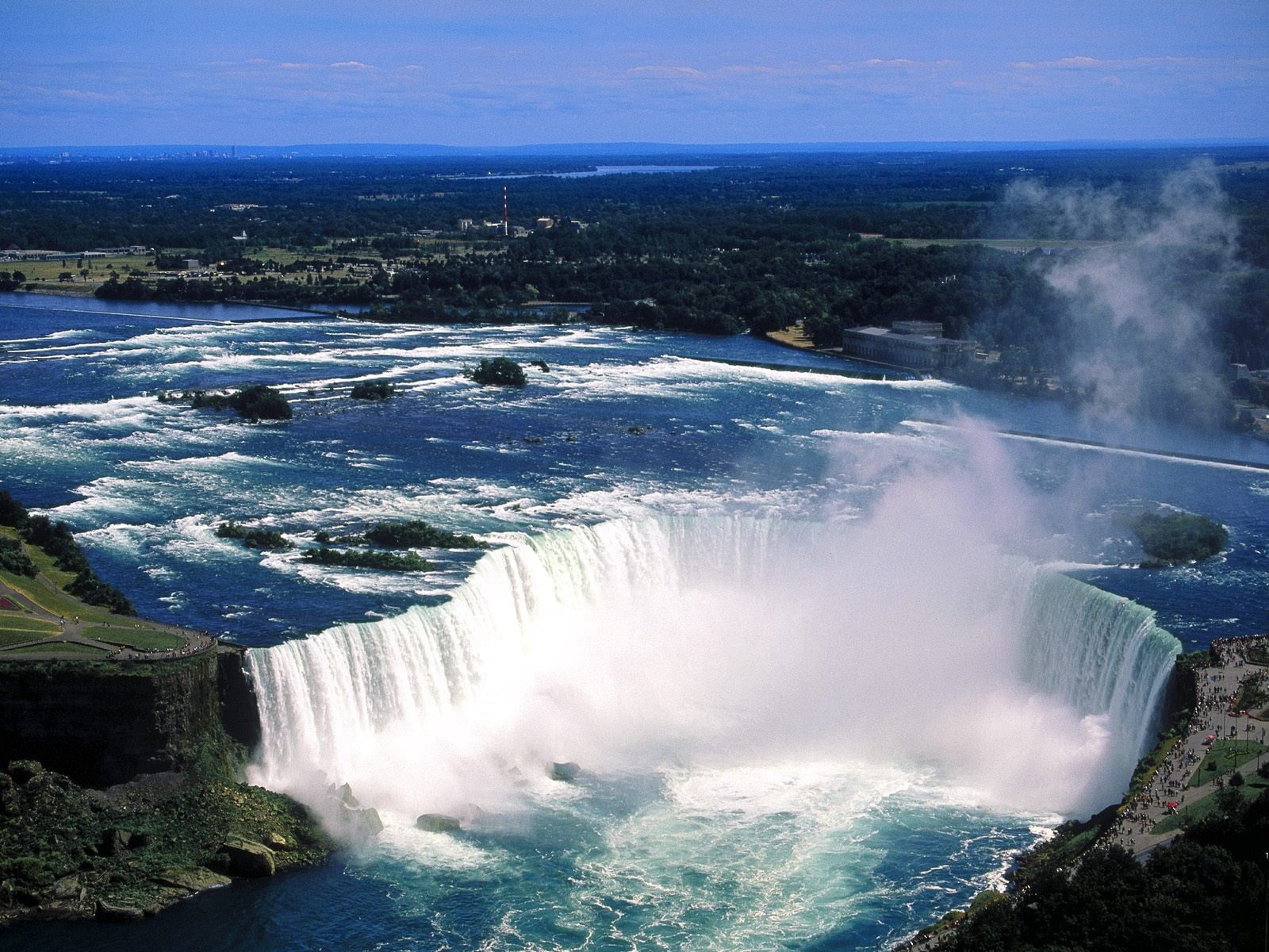 Niagara Falls, fog, water, height, stream, people, waterfall