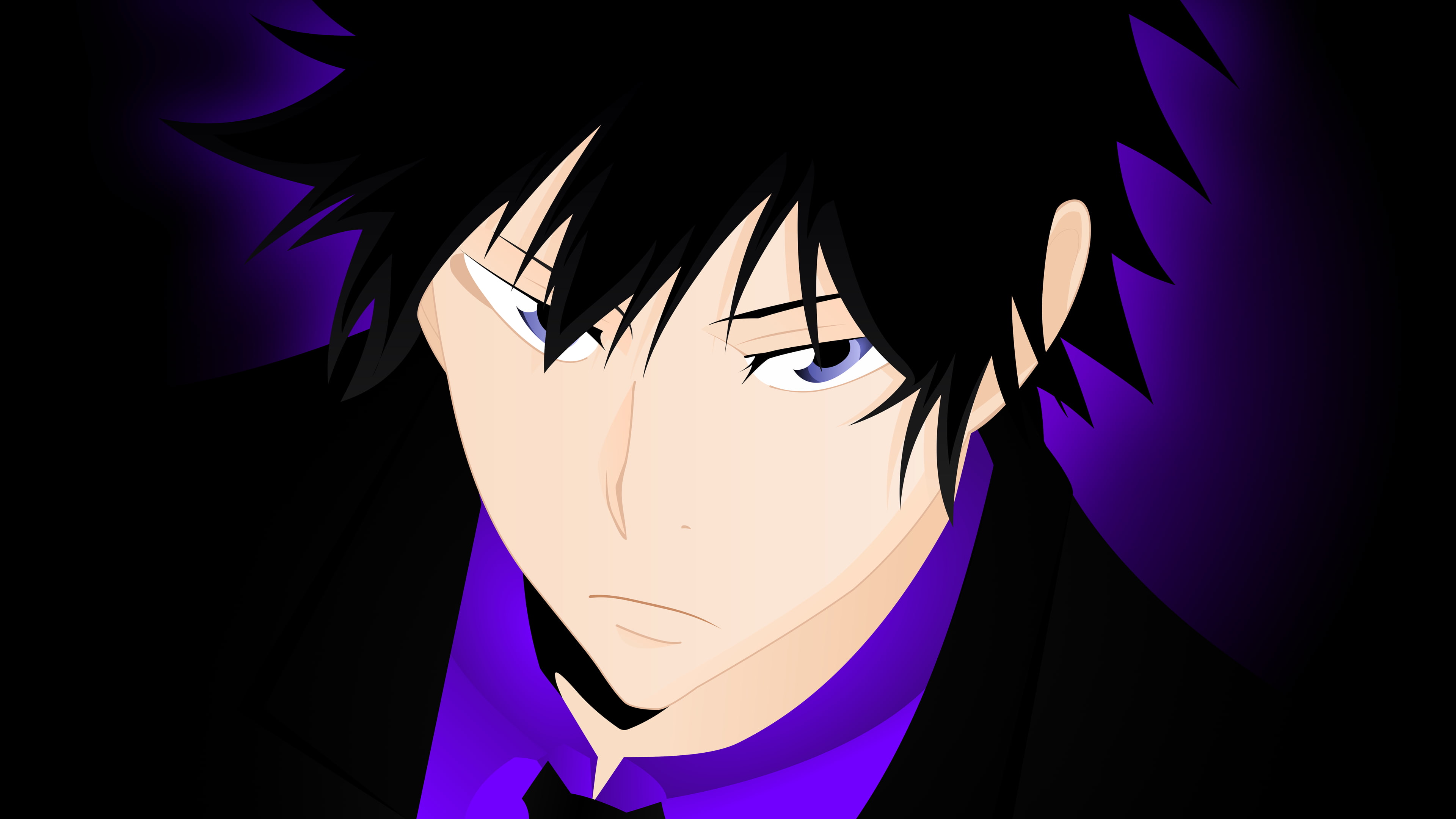 Hibari Kyoya, Katekyo Hitman Reborn!, anime, anime boys, purple background