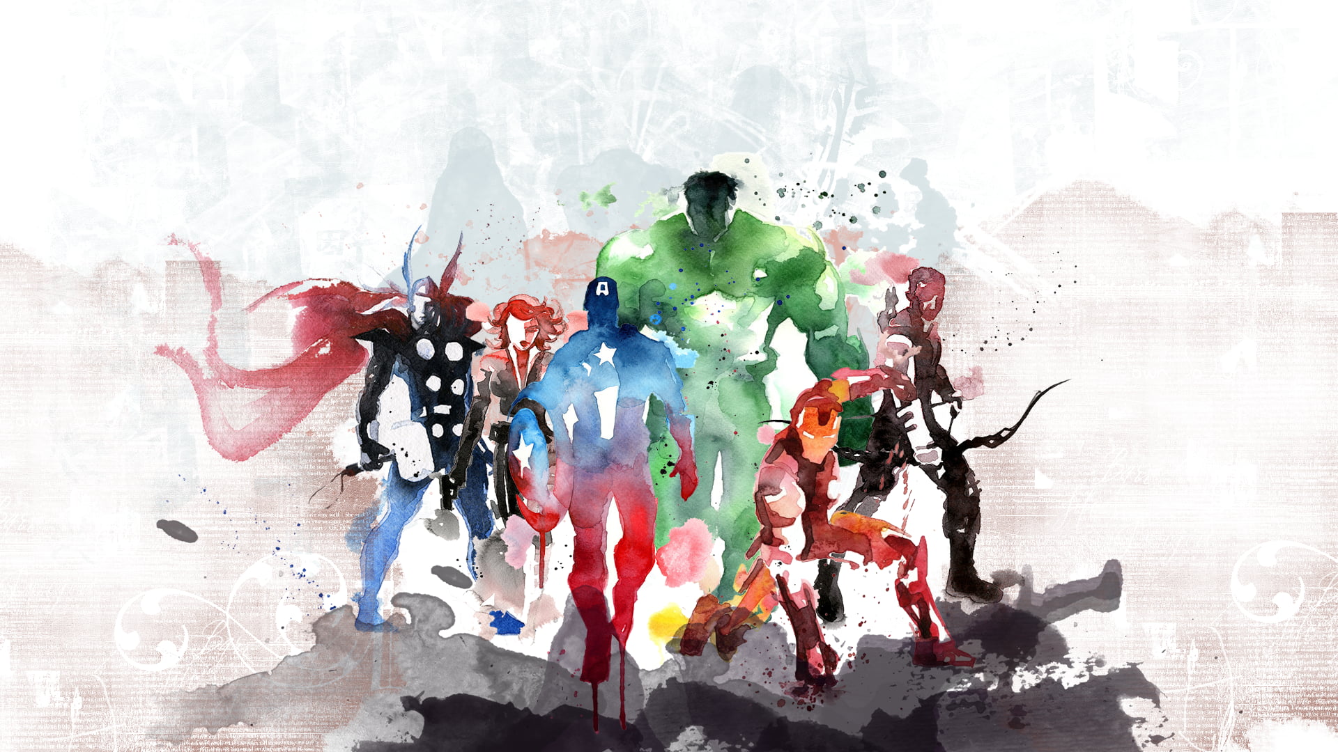 Marvel Avengers painting, The Avengers, Iron Man, Captain America