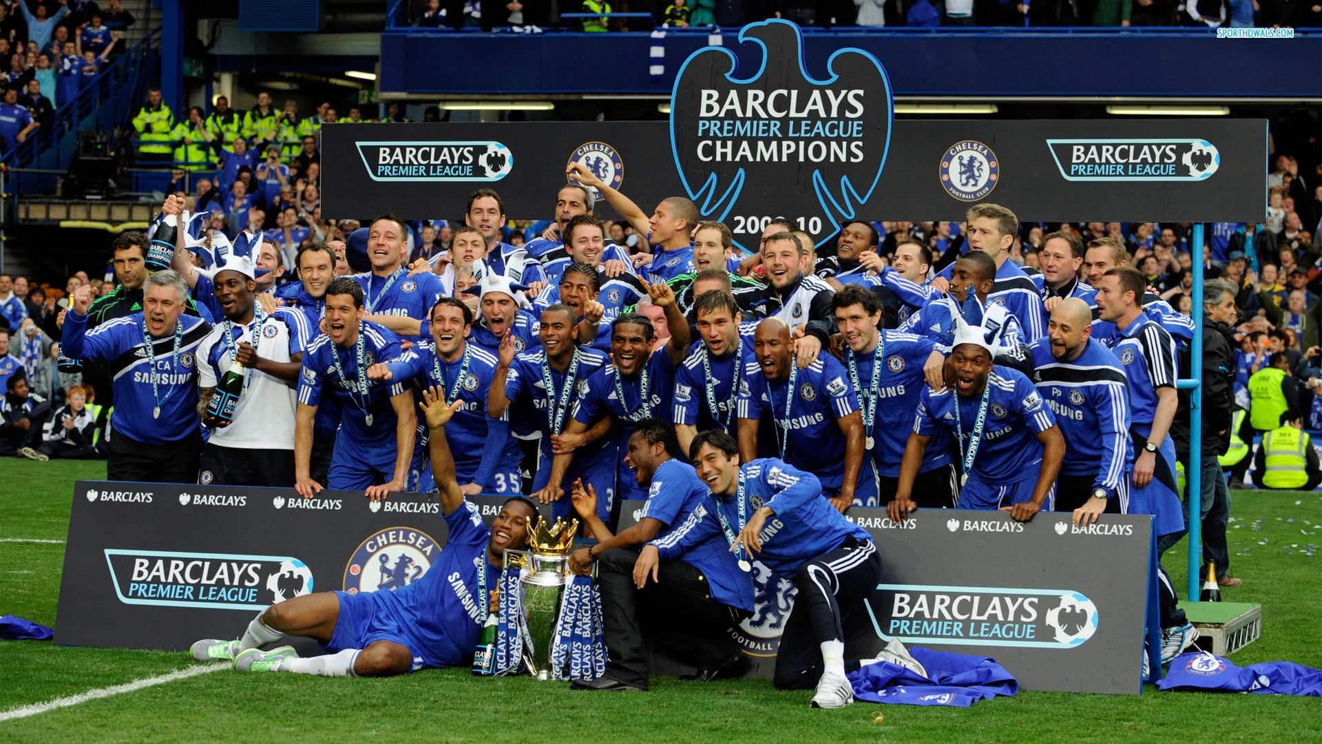 Chelsea FC, men, soccer, sport, sports, crowd, text, group of people