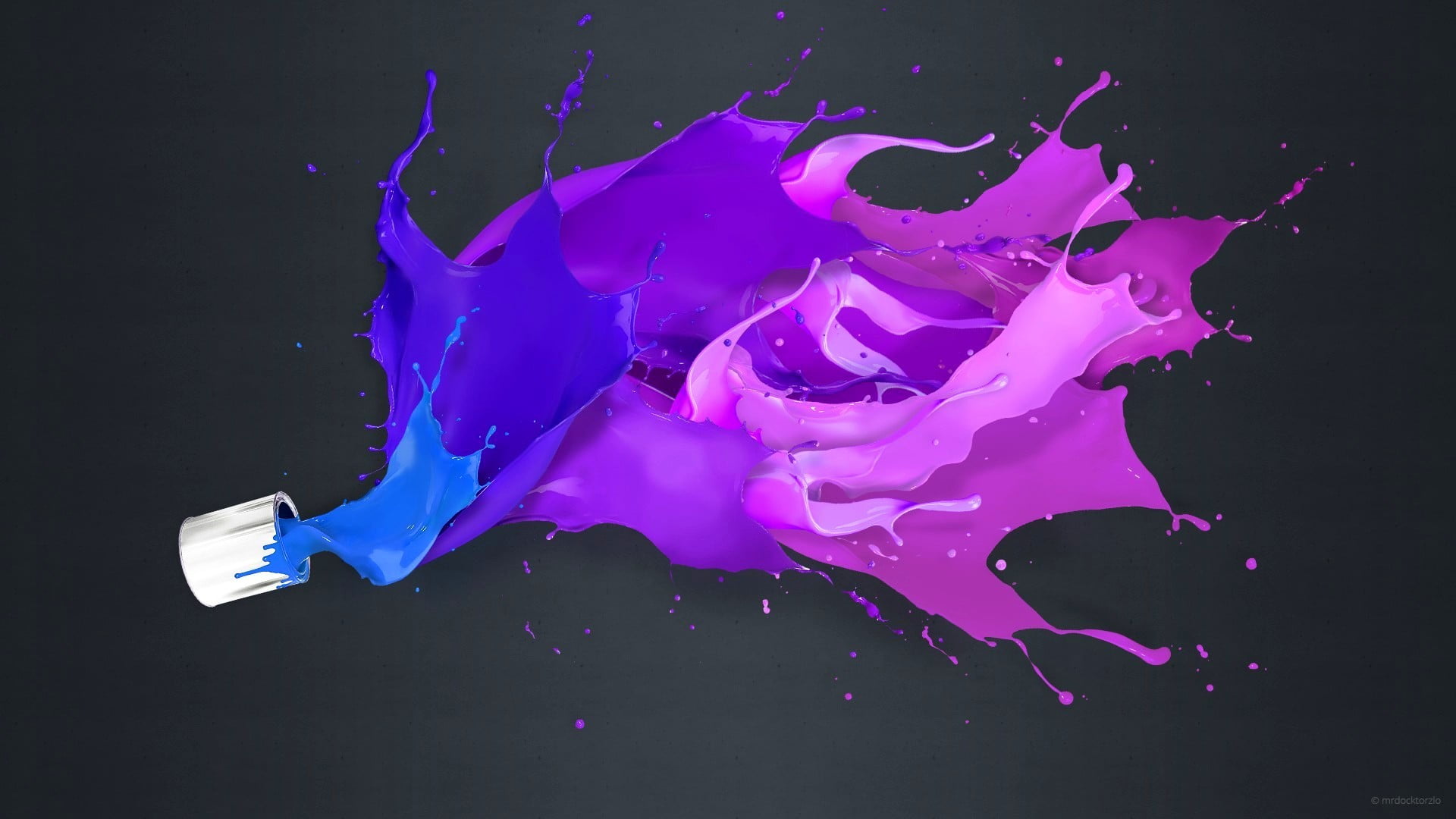 pink and purple paint splatter illustration, painting, liquid
