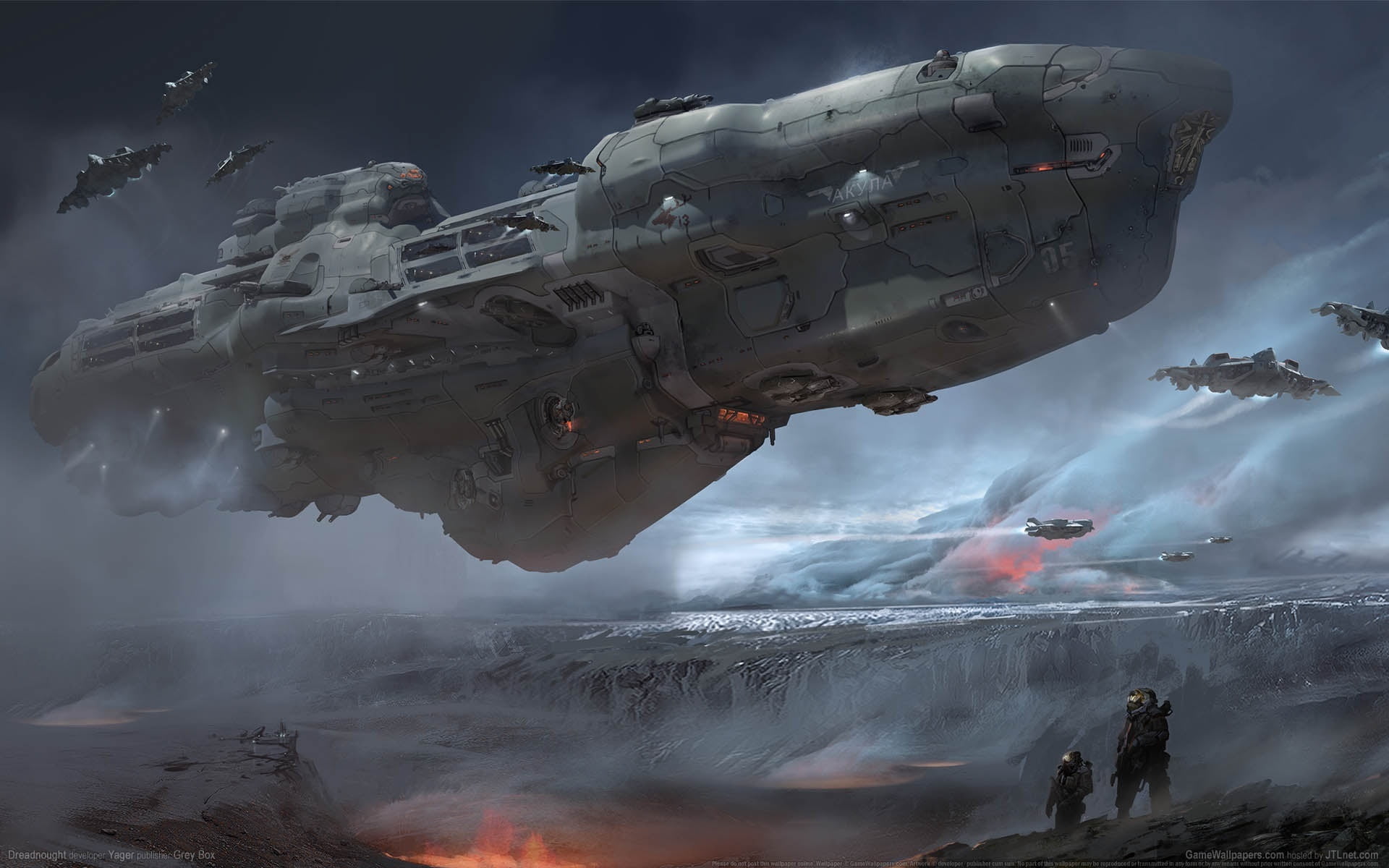 game application screenshot, space, fiction, ship, Dreadnought