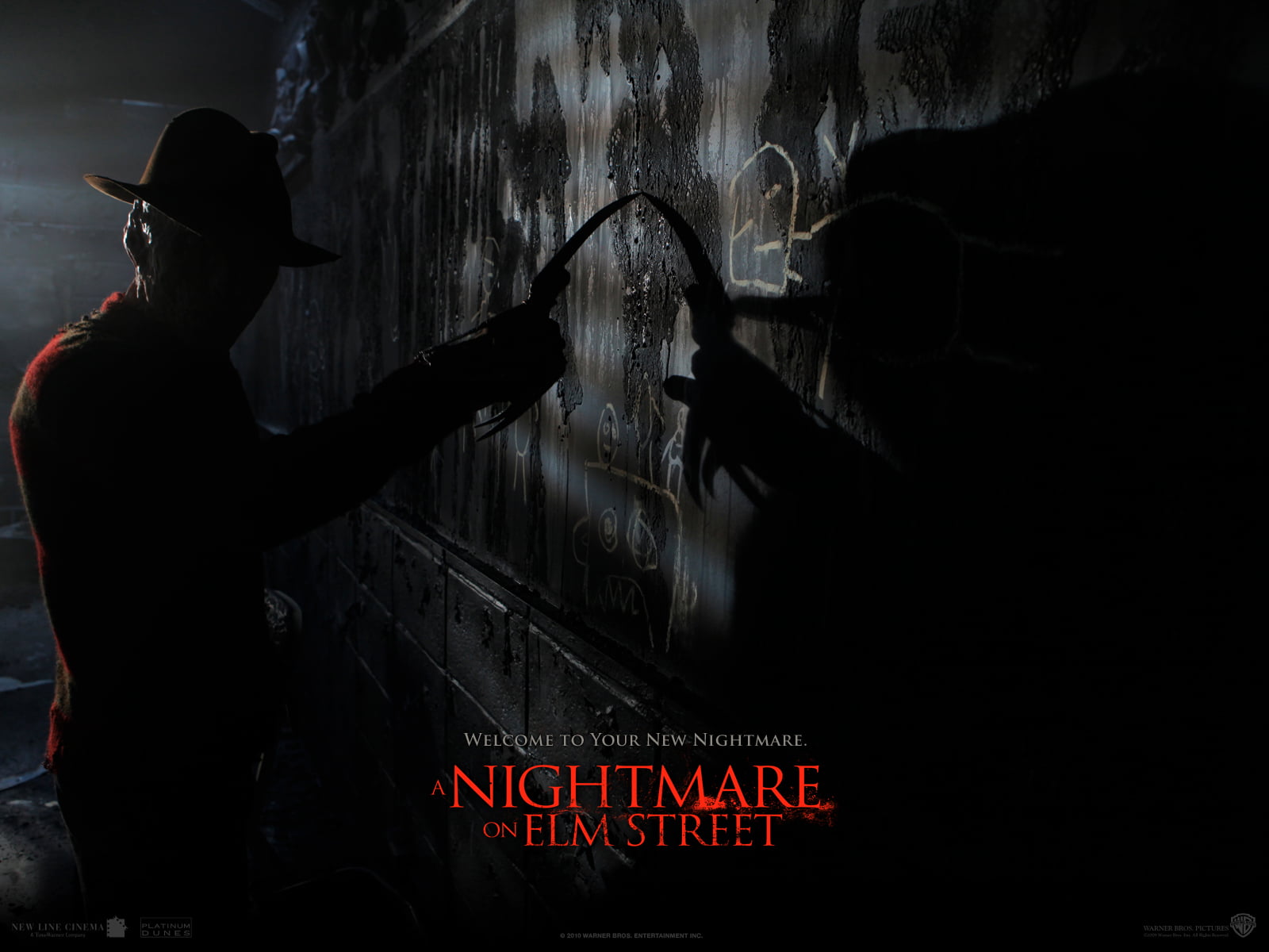 A Nightmare on Elm Street movie poster, hat, knives, Freddie Krueger