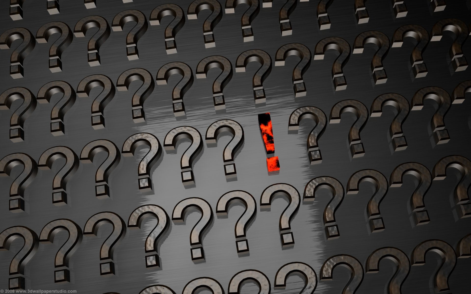 question, exclamation, stack