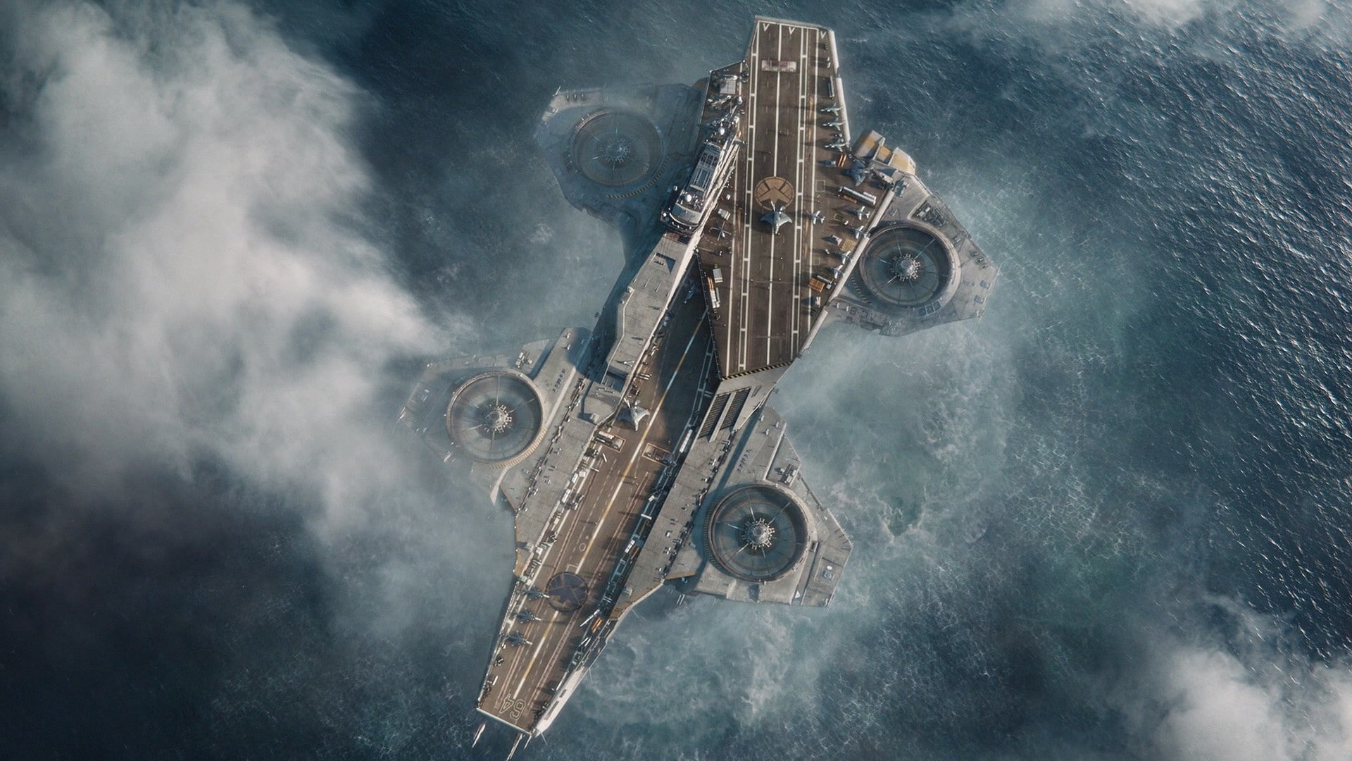 S.H.I.E.L.D., aircraft, The Avengers, Helicarrier, sea