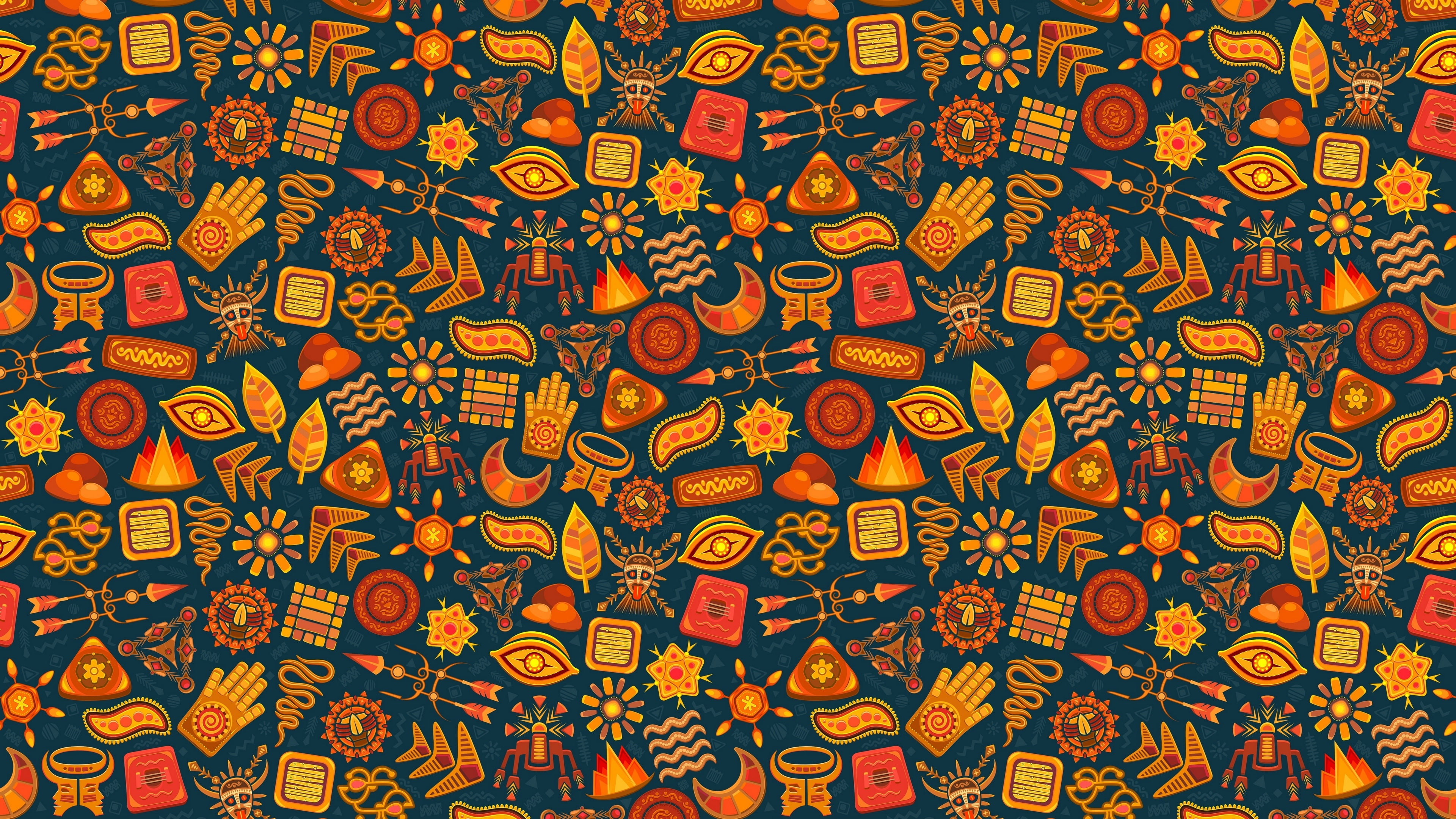 yellow, pattern, orange, art, design, tribe, modern art, tribal