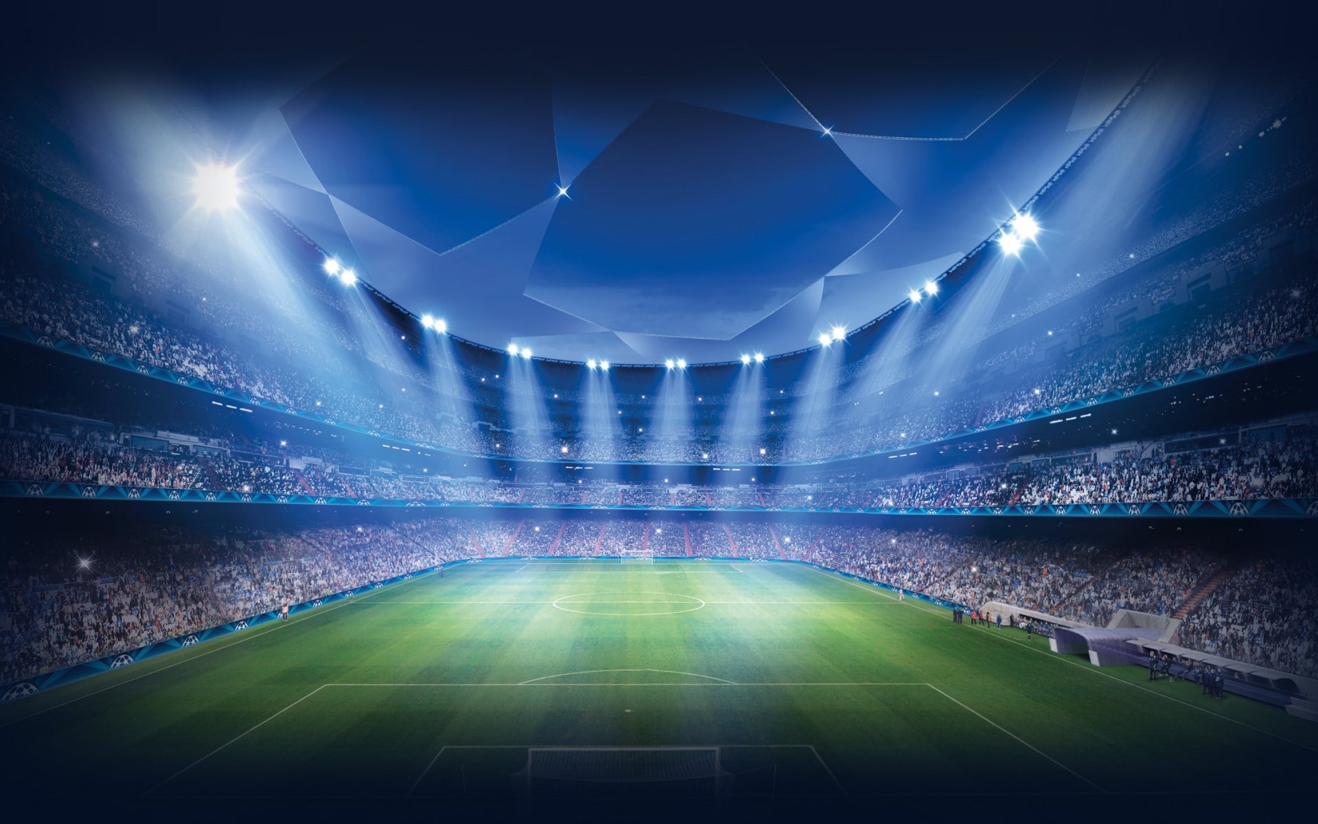Champions League Stadium, football field, champions league poster