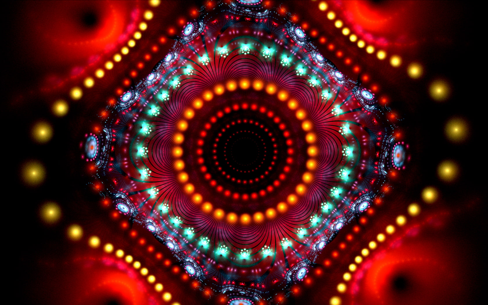 fractal, digital art, abstract, circle, illuminated, multi colored