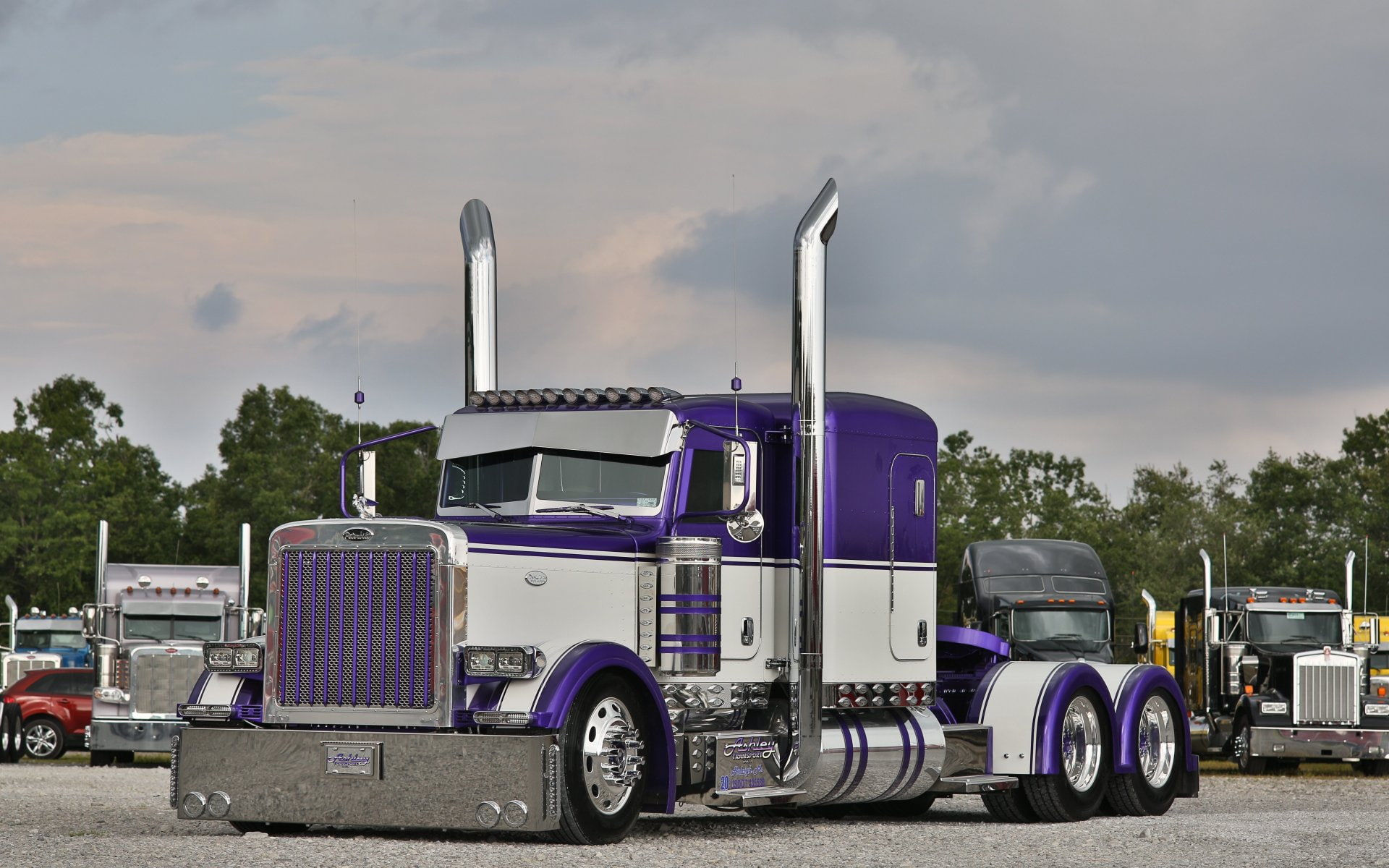 Purple, Truck, Custom, Peterbilt, Hrome