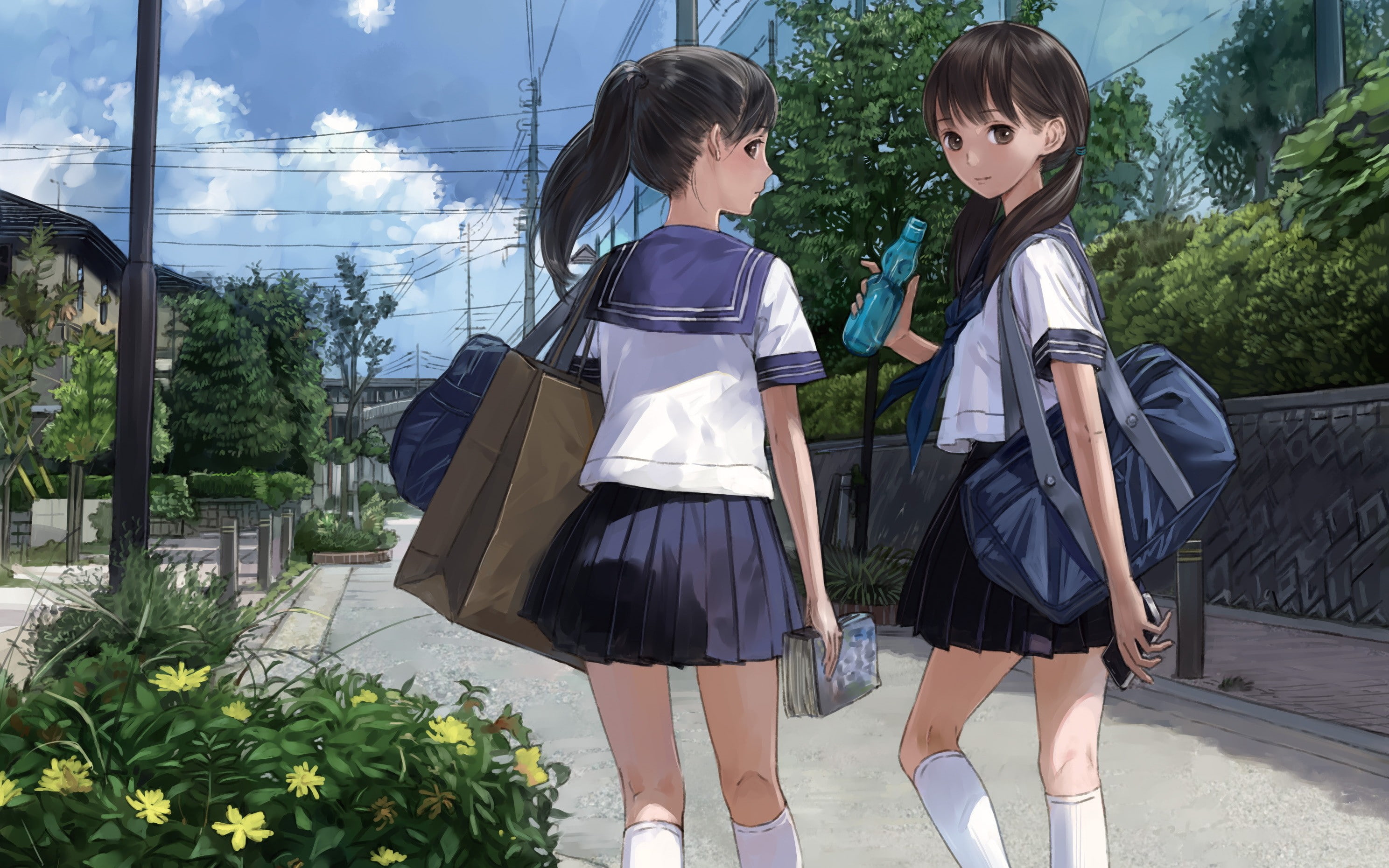 anime, girl, going, school, uniform, real people, women, lifestyles