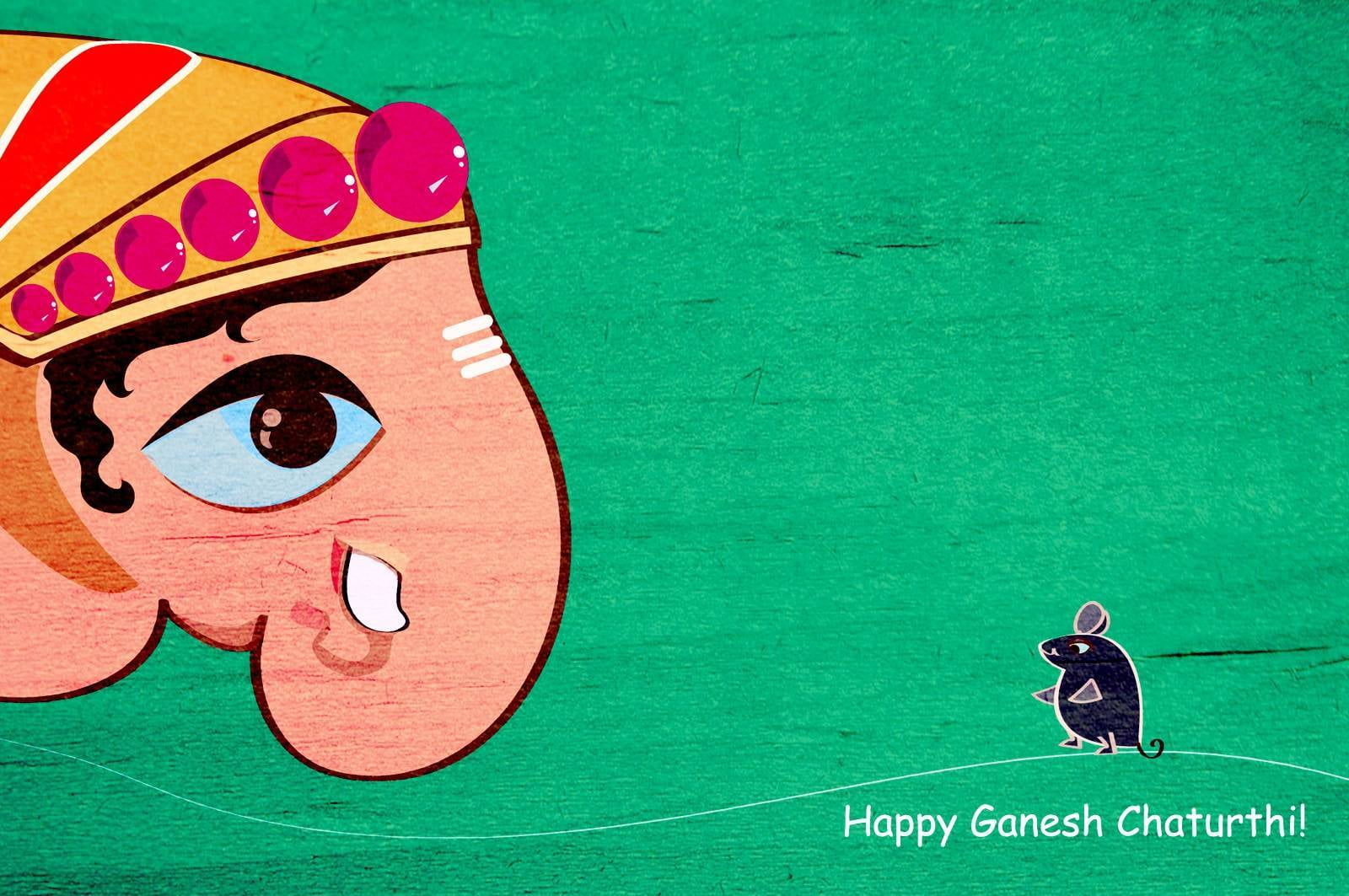 Vinayagar Chaturthi Greetings, Ganesh illustration, Festivals / Holidays