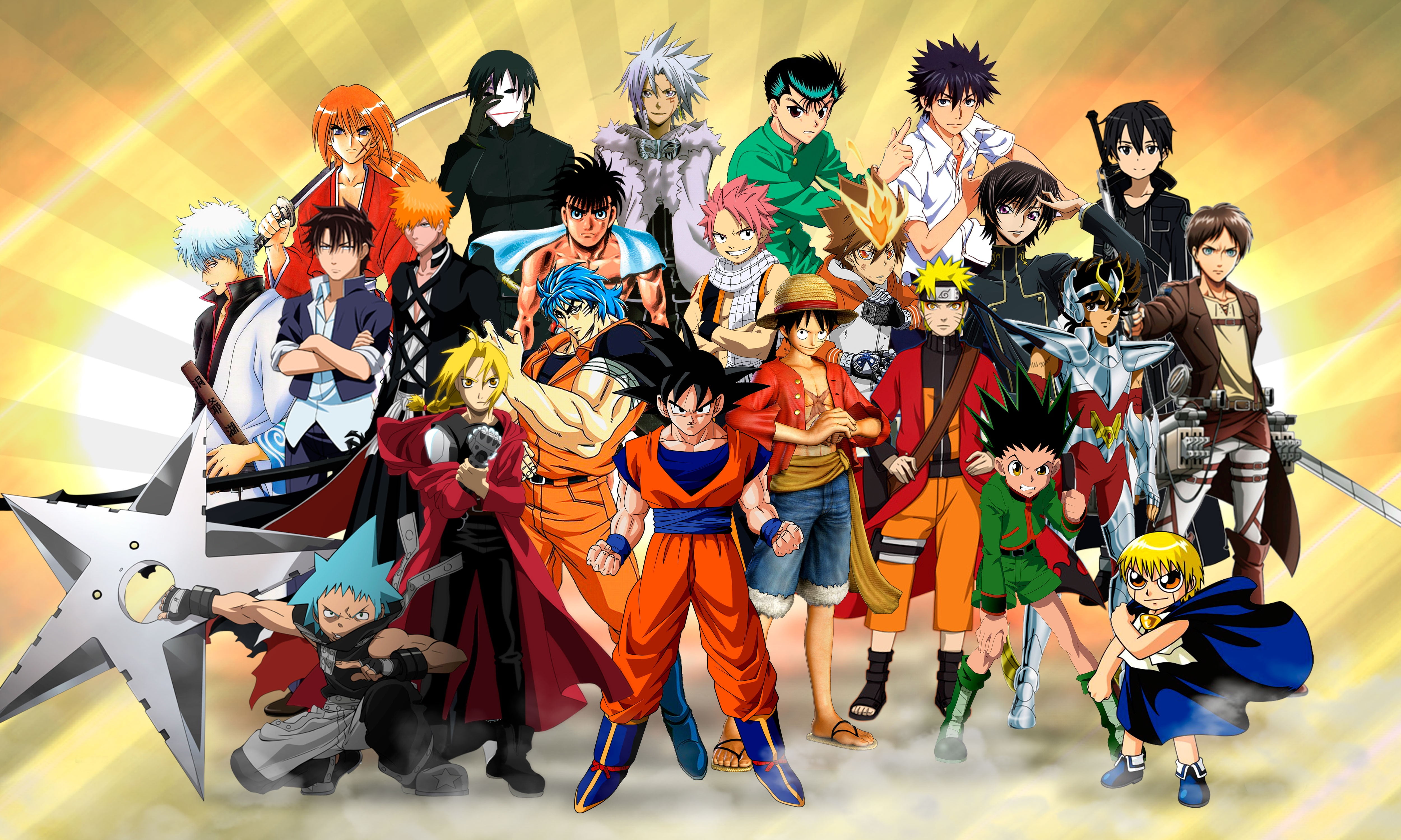 assorted anime characters illustration, anime characters 3D wallpaper