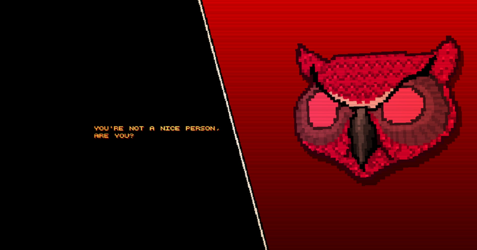 Hotline Miami, owl, red, pixel art
