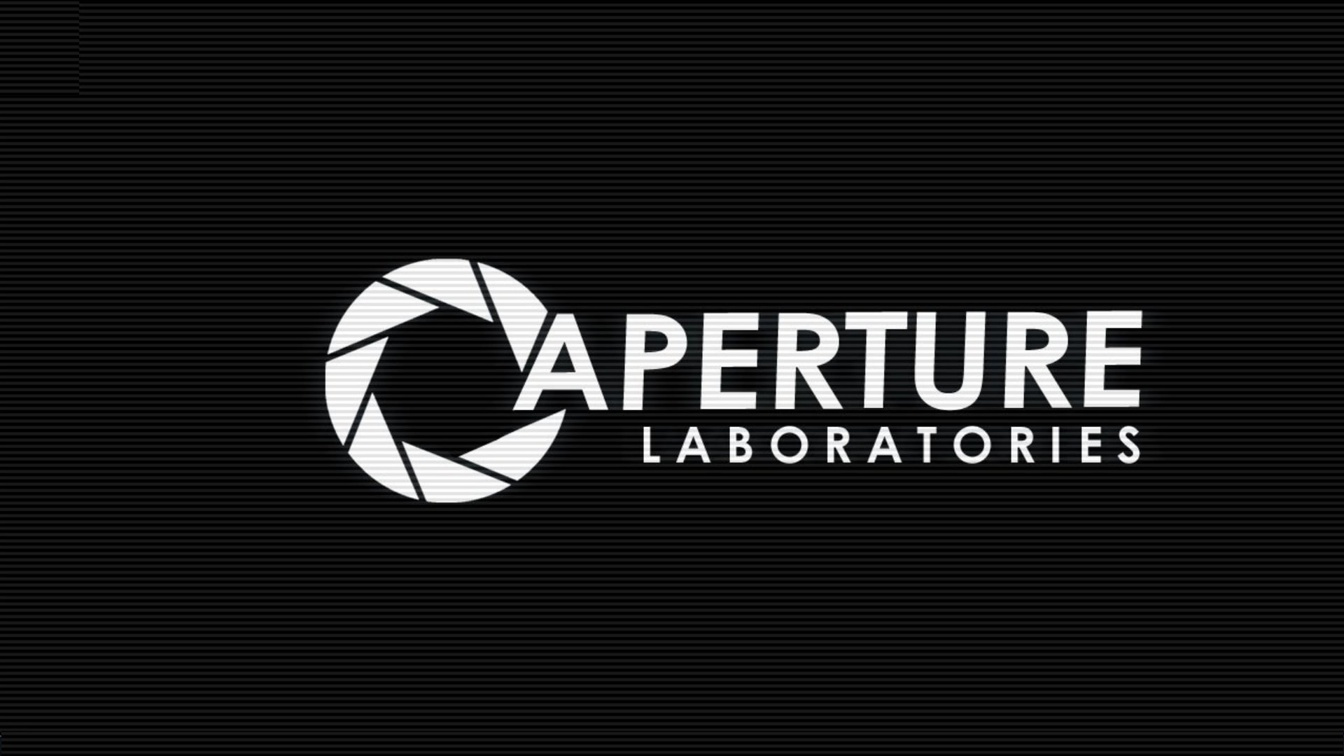 Portal Aperture Black HD, aperture laboratories logo, video games