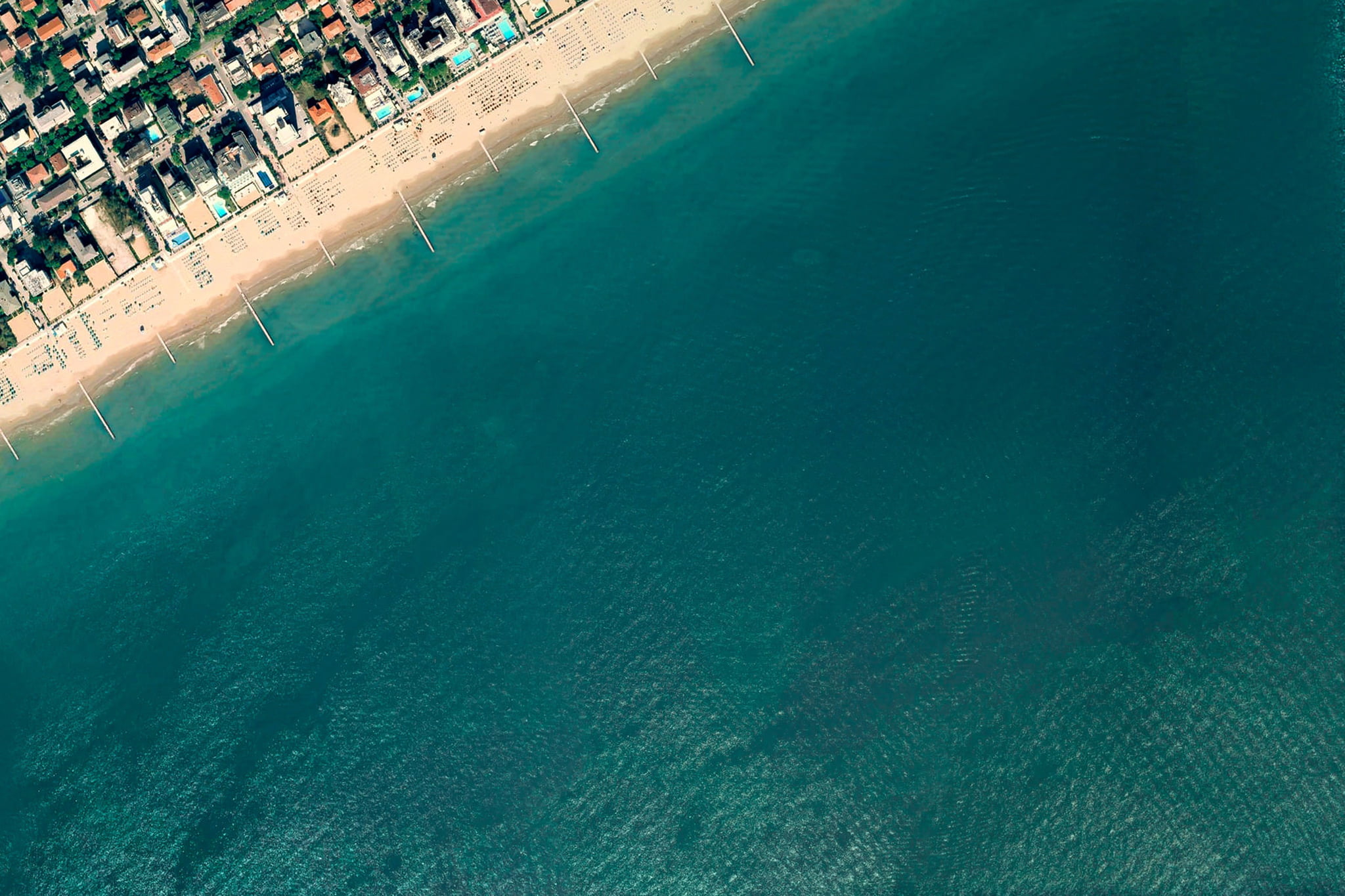 aerial photo of sea and urban city, Android, Google, Wallpaper