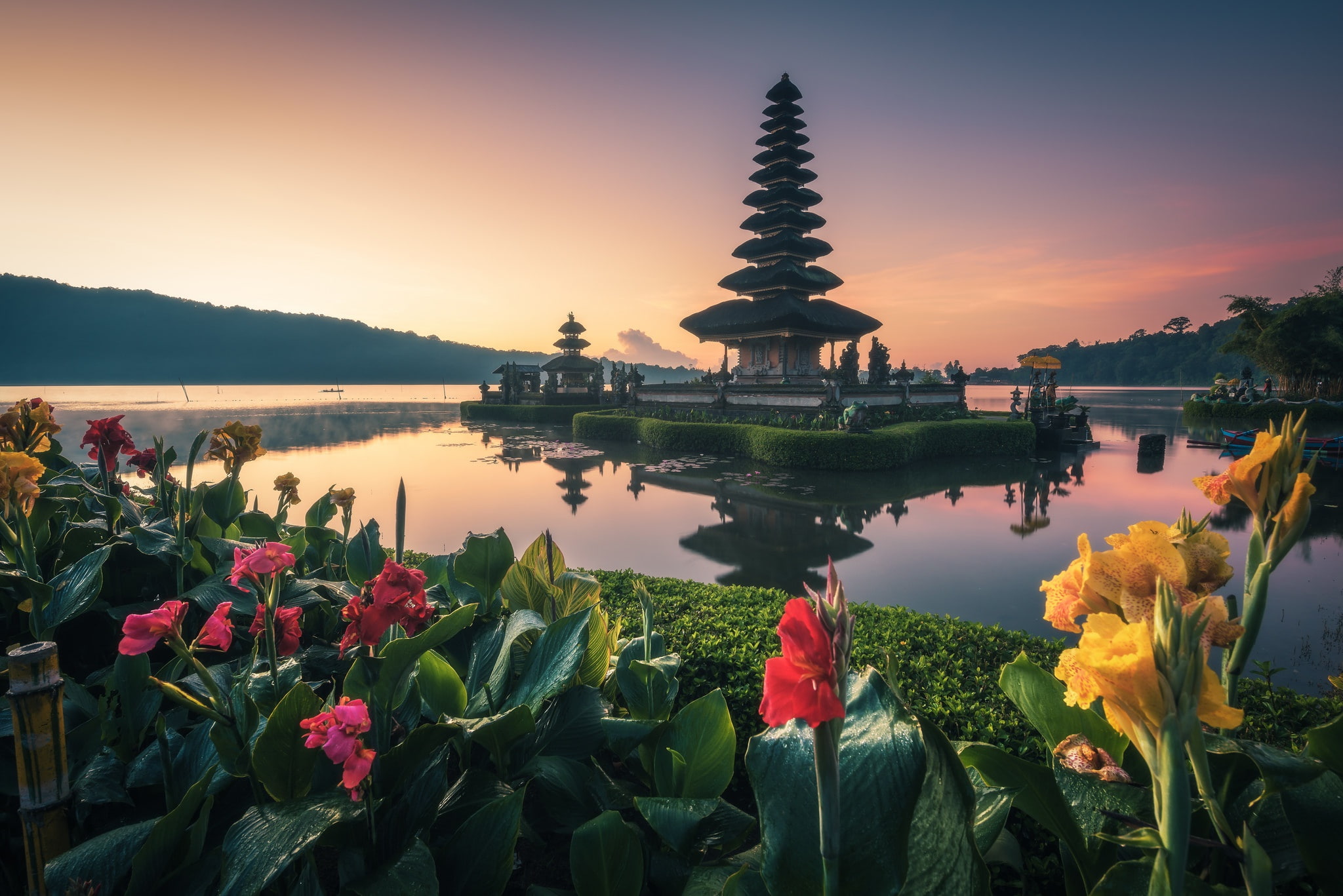 water, flowers, Bali, temple, Kanna