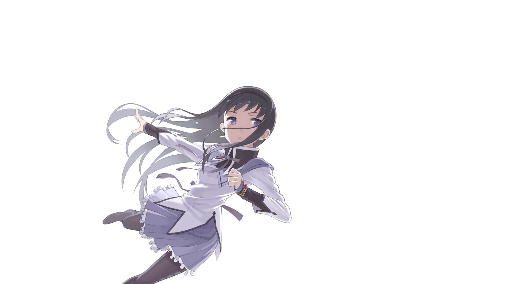 black haired female anime character illustration, girl, dress