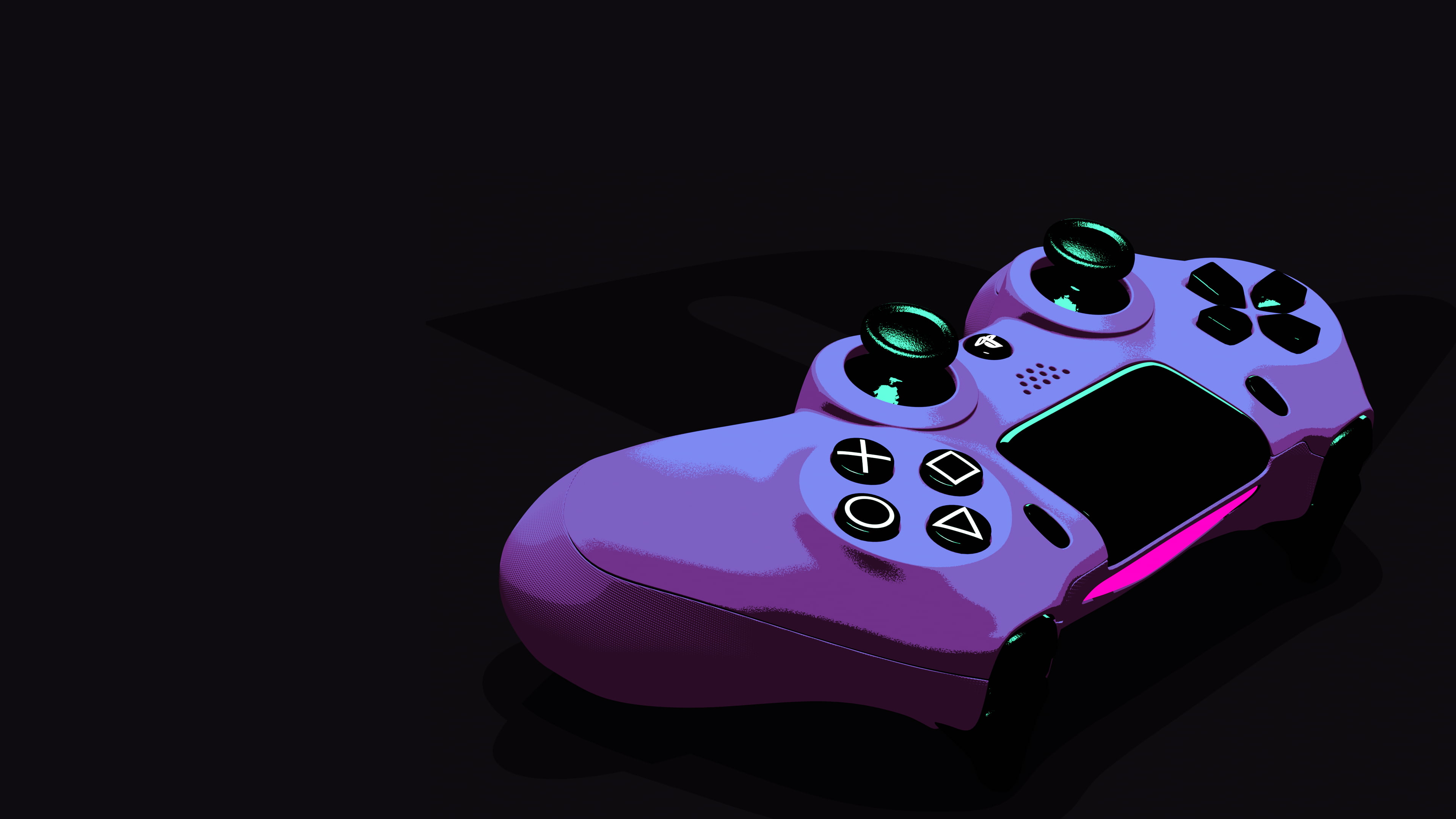 controllers, black background