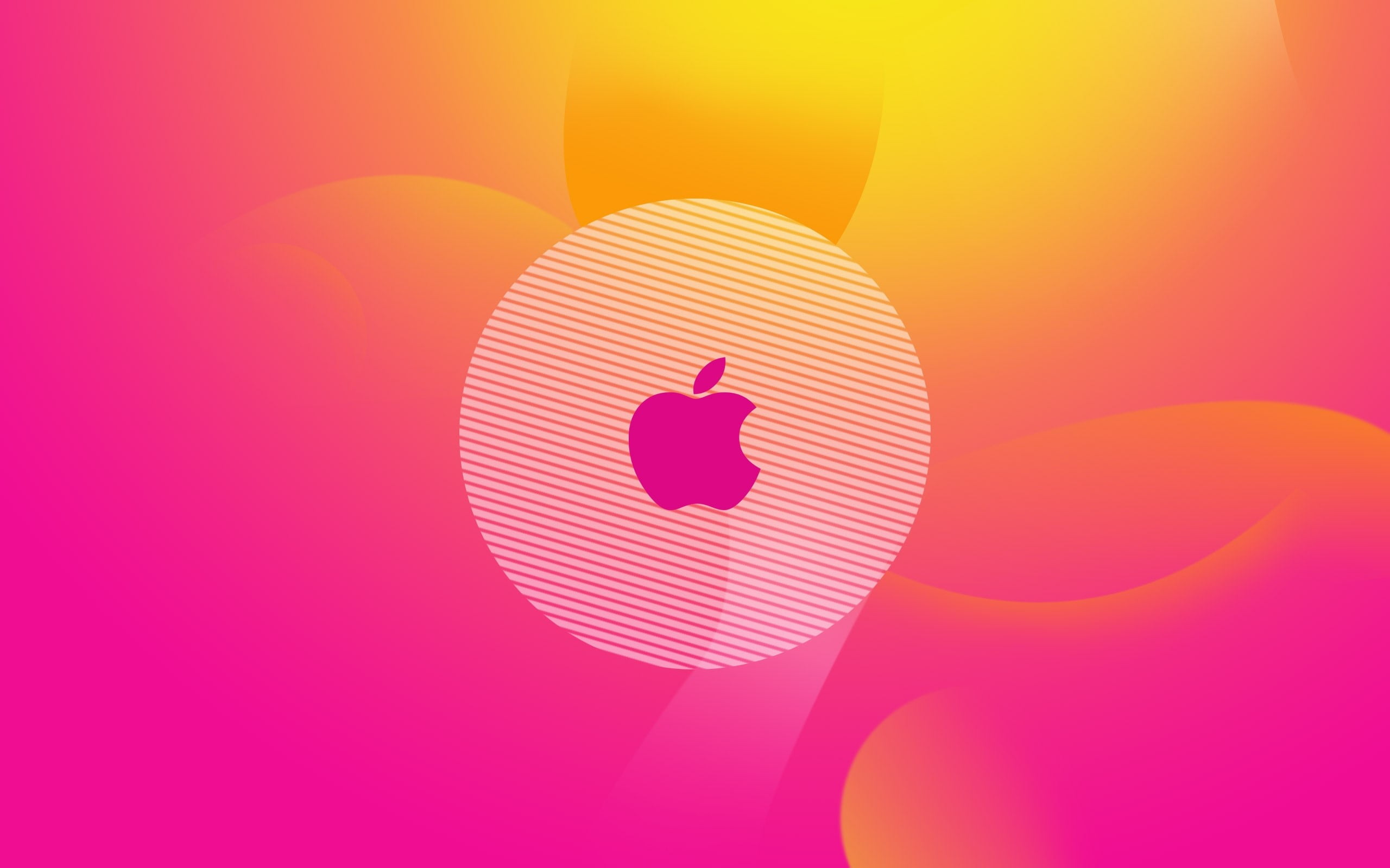 Apple, Logo, Pink, Bright, pink color, multi colored, colored background