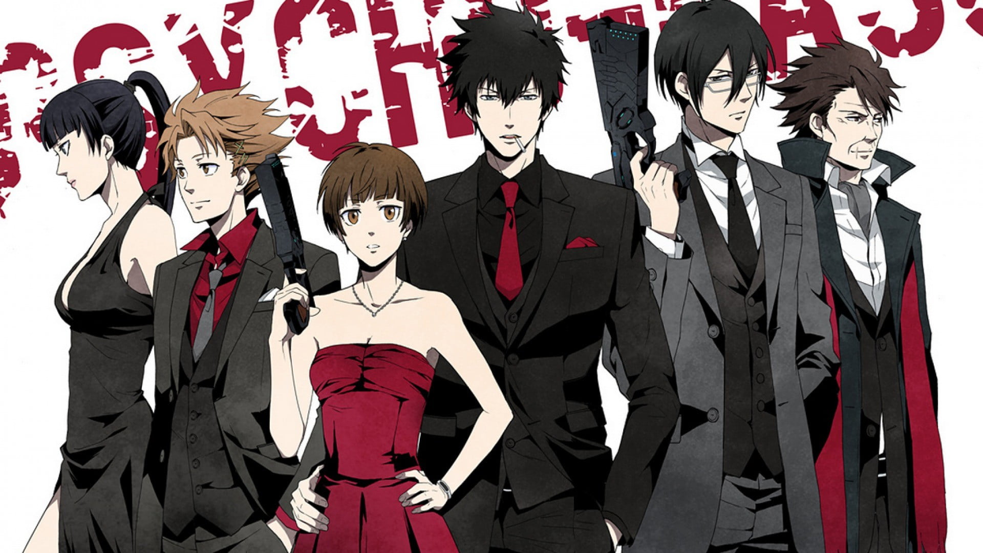Psycho anime digital wallpaper, Psycho-Pass, Shinya Kogami, Tsunemori Akane