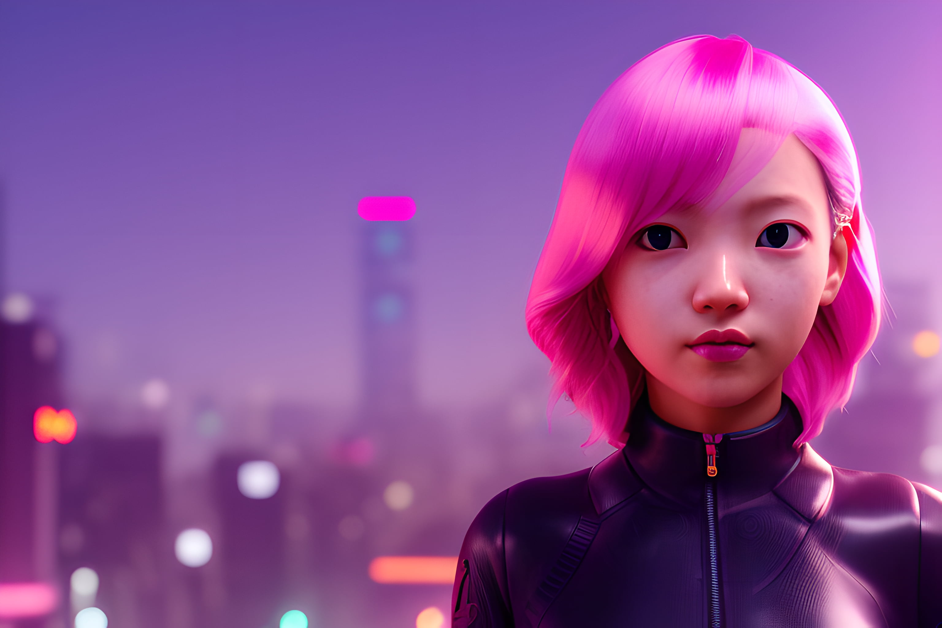 anime girls, pink hair, AI art, digital art, Stable Diffusion