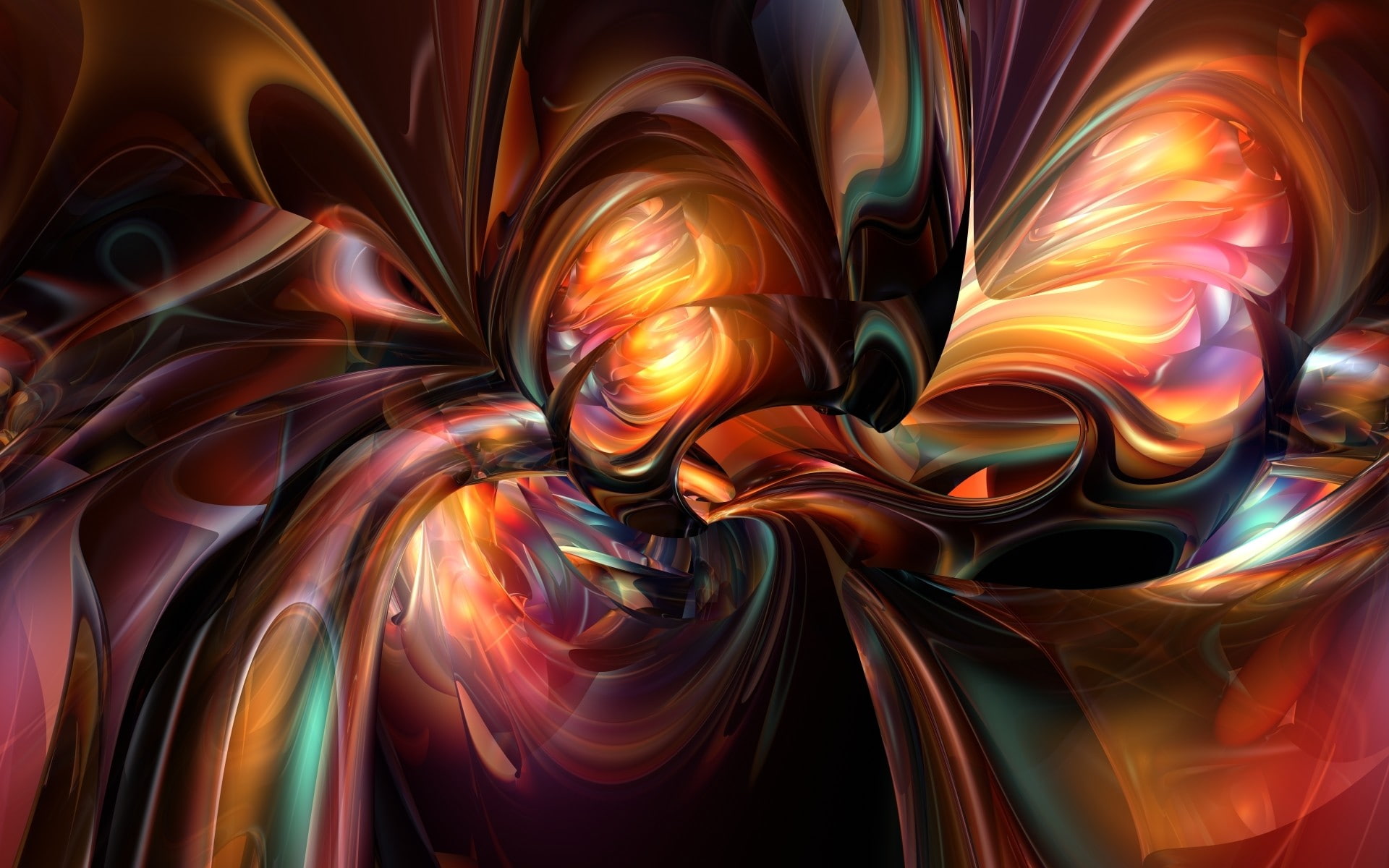 digital art, abstract, CGI, colorful, fractal