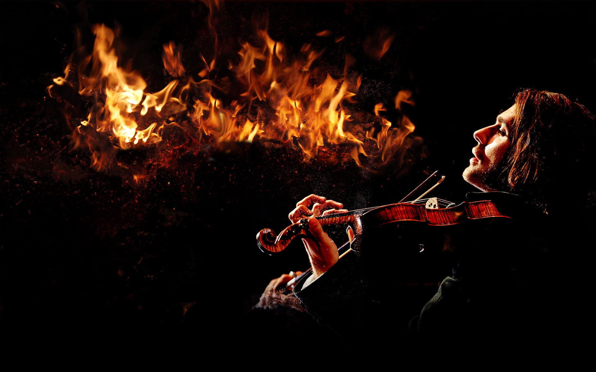 brown wooden violin, 2013, niccolo paganini, david garrett, fire - Natural Phenomenon