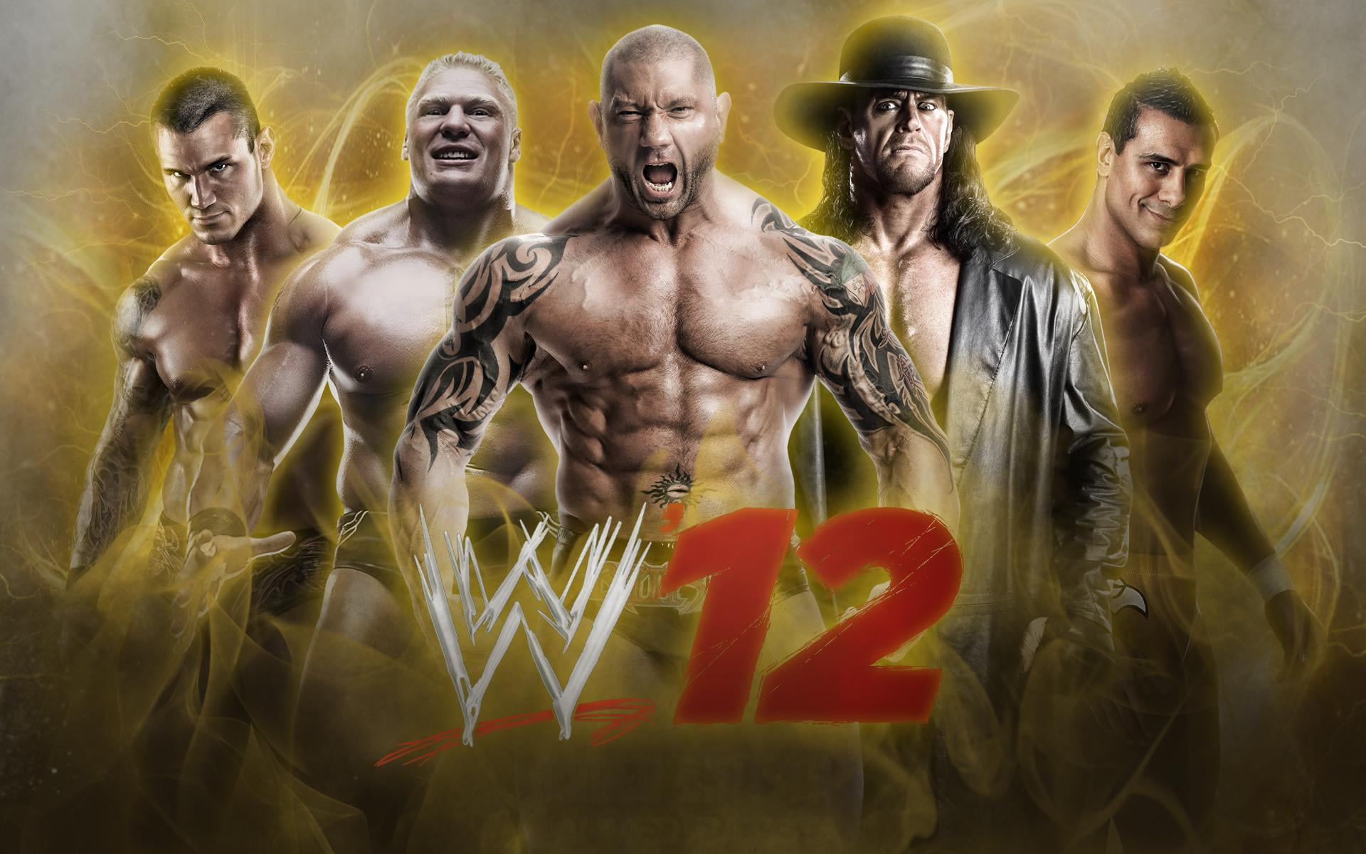 WWE 12 Wrestlers, shirtless, group of people, adult, young adult