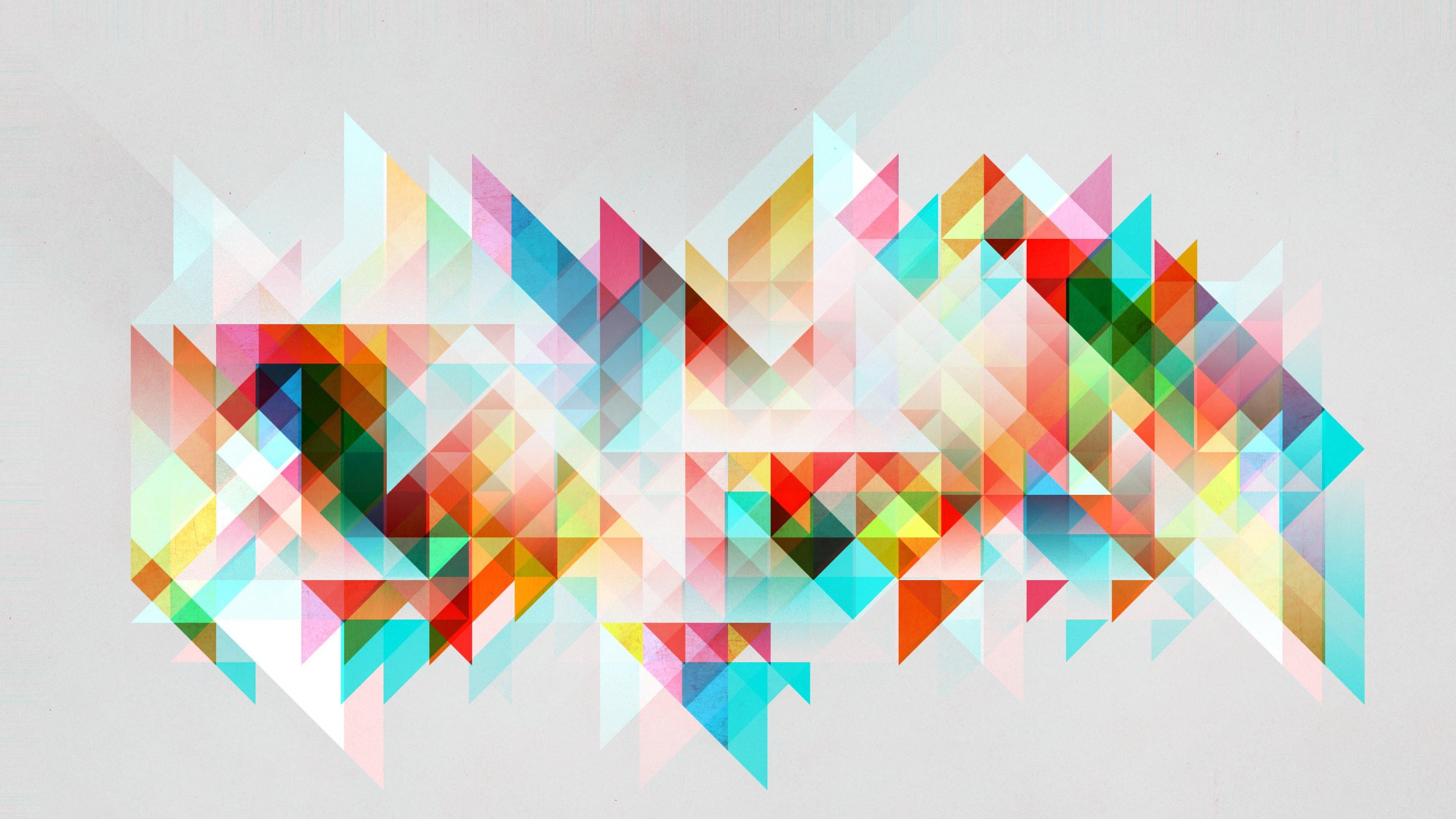 3d, geometry, abstraction, colorful, shapes, triangle, symmetry