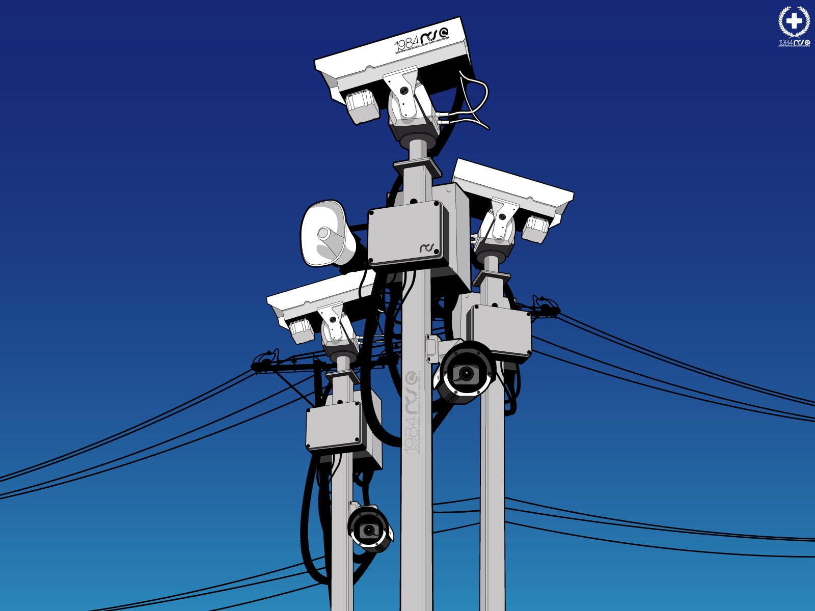 blue, vector, security, camera