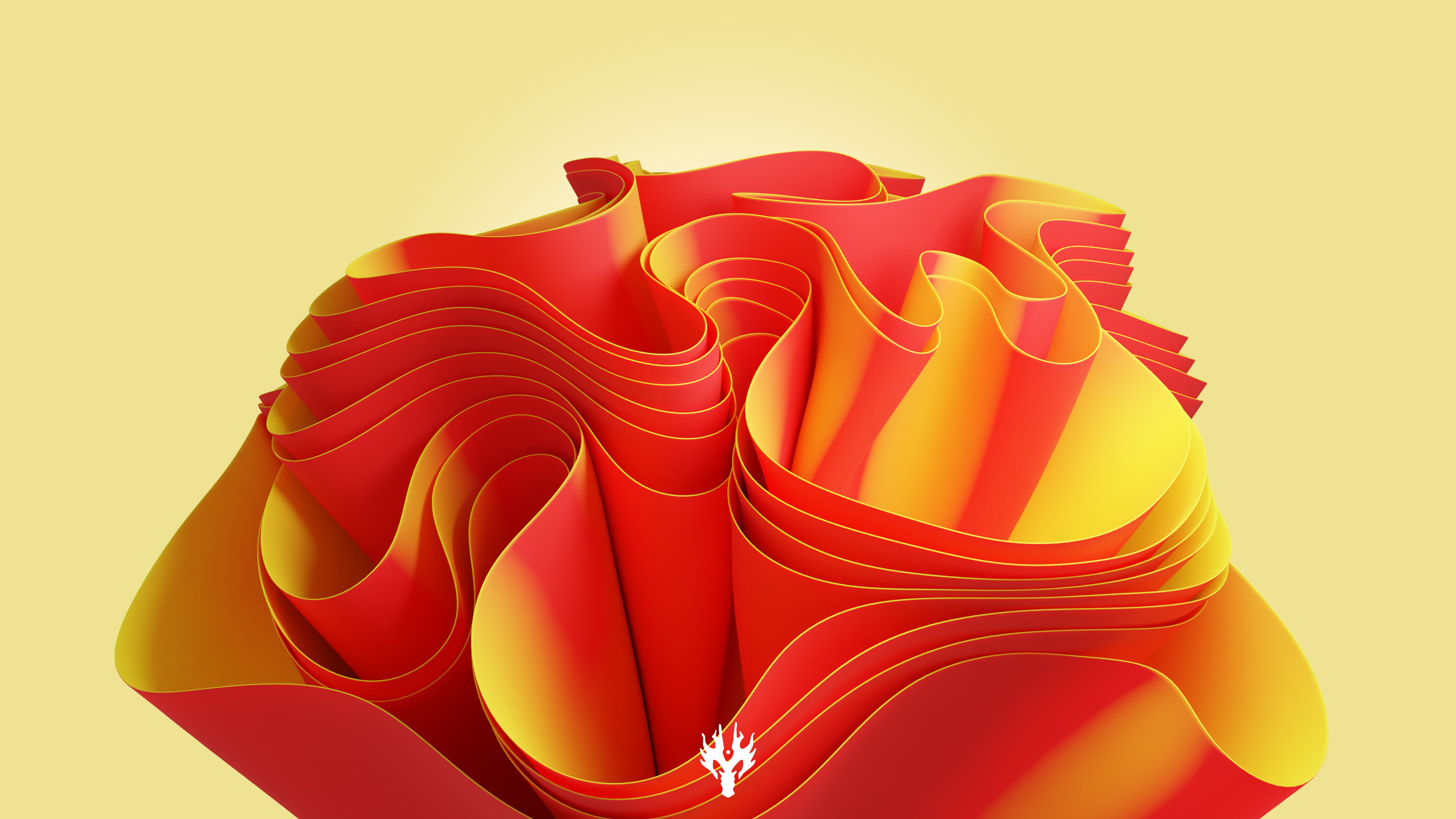 windows 11, 3D Abstract, red background