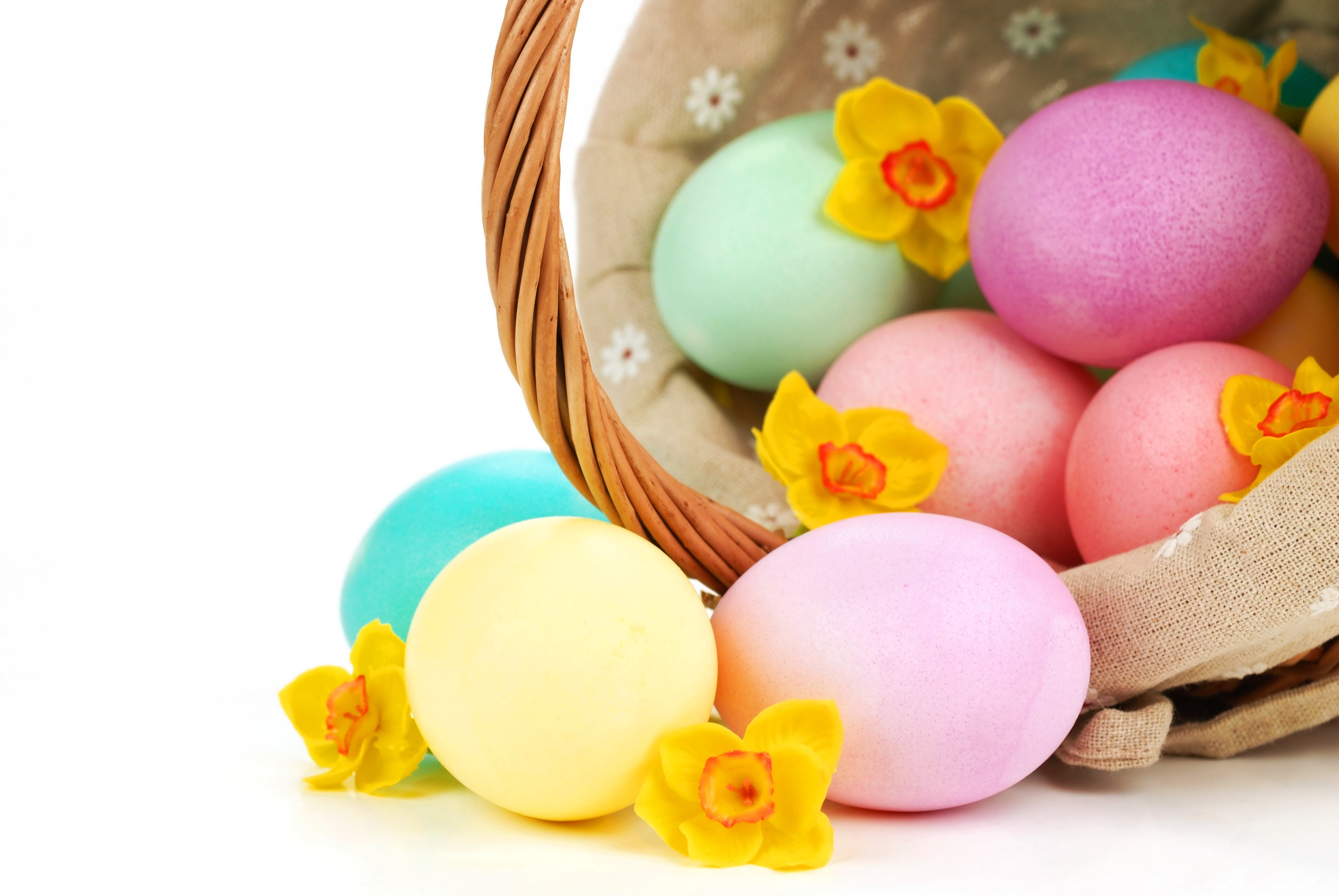 eggs, Easter, daffodils