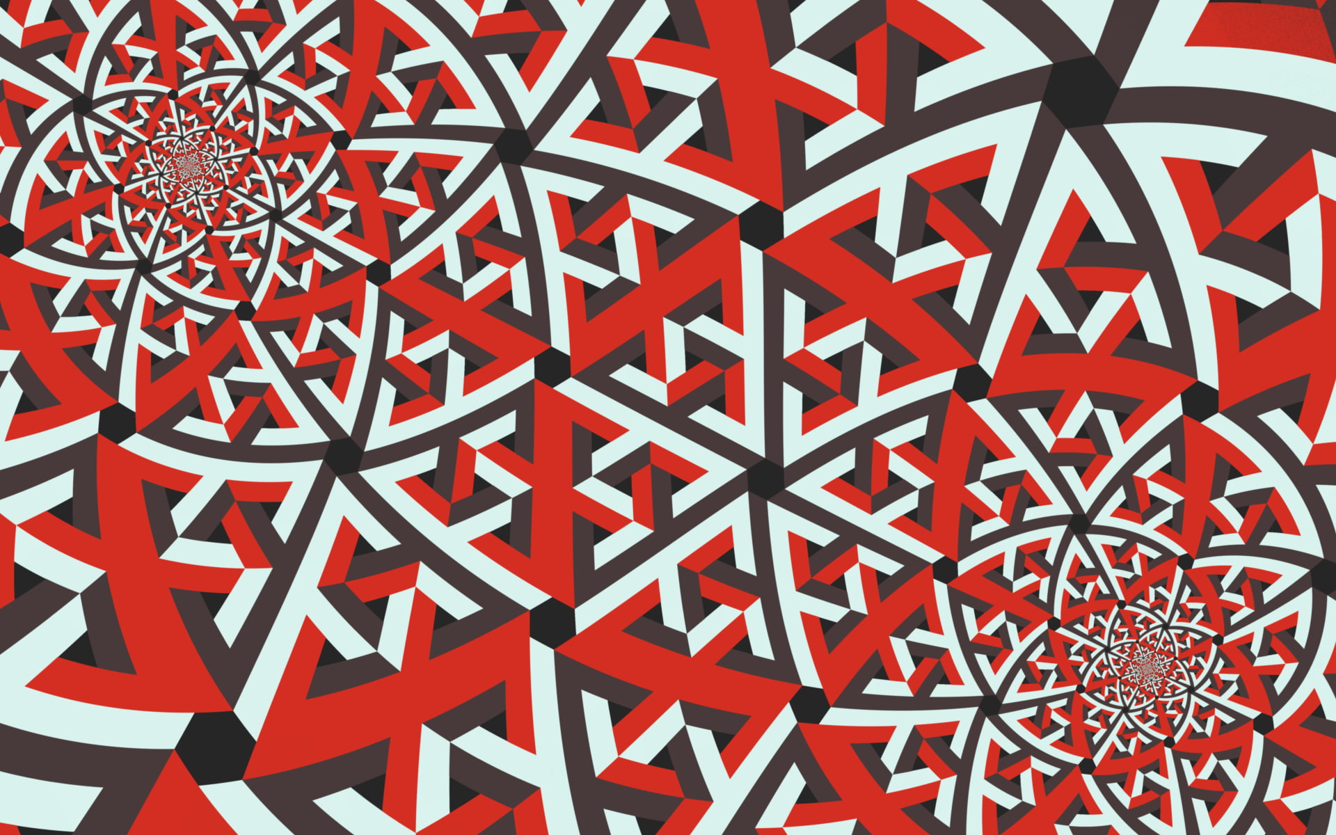 fractal, red, abstract, symmetry, backgrounds, pattern, full frame