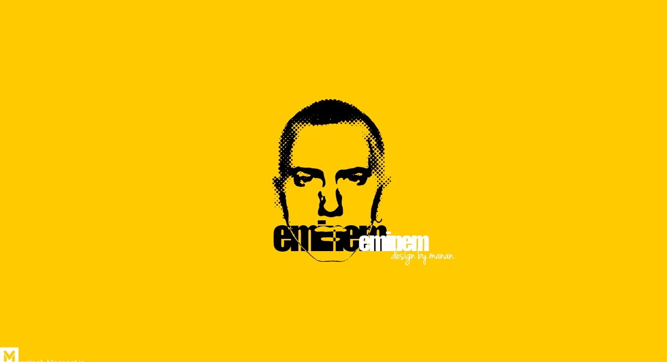 Eminem, Eminem portrait wallpaper, Music, communication, yellow