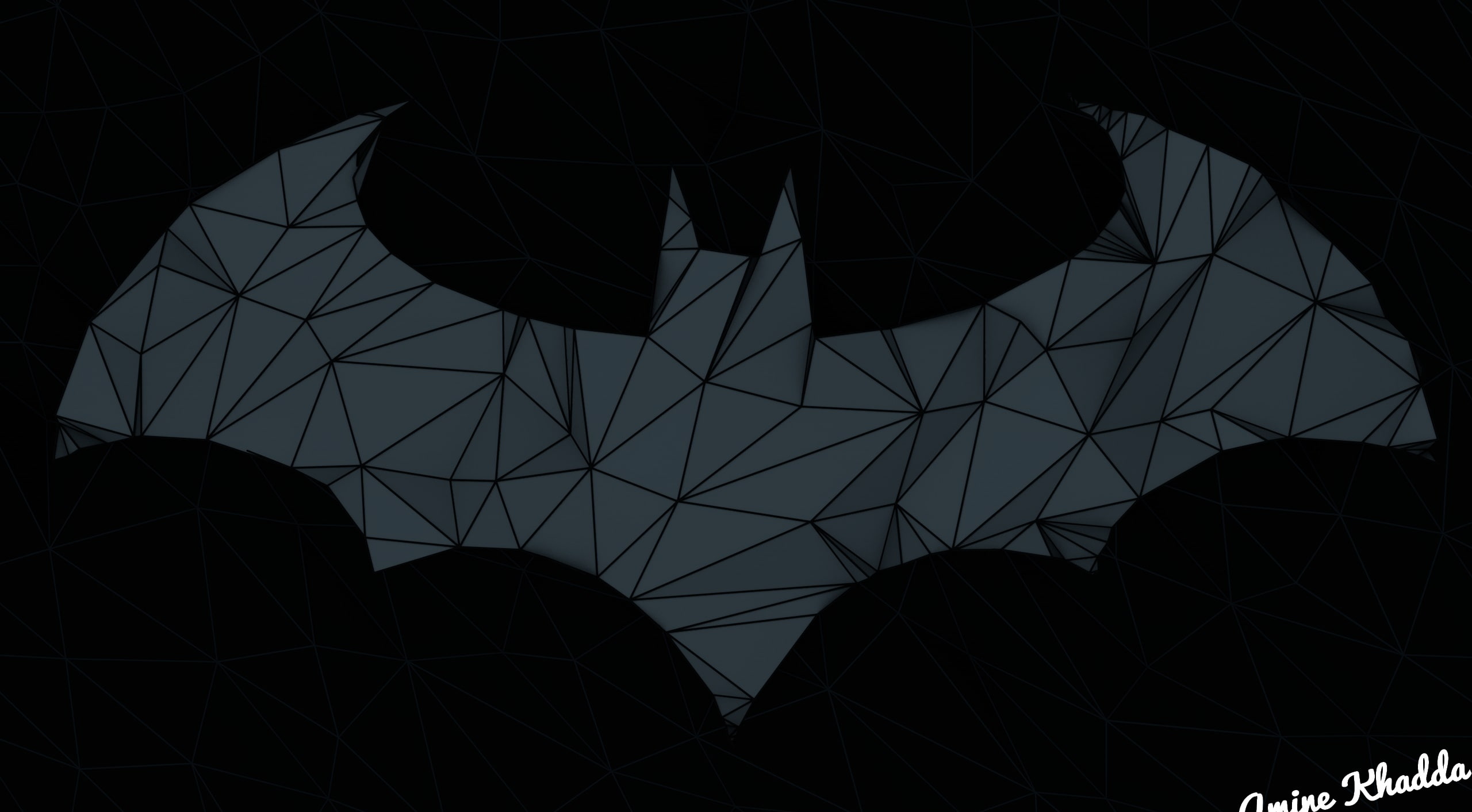 Batman Arkham Origins Low Poly Logo 2, Batman logo digital wallpaper