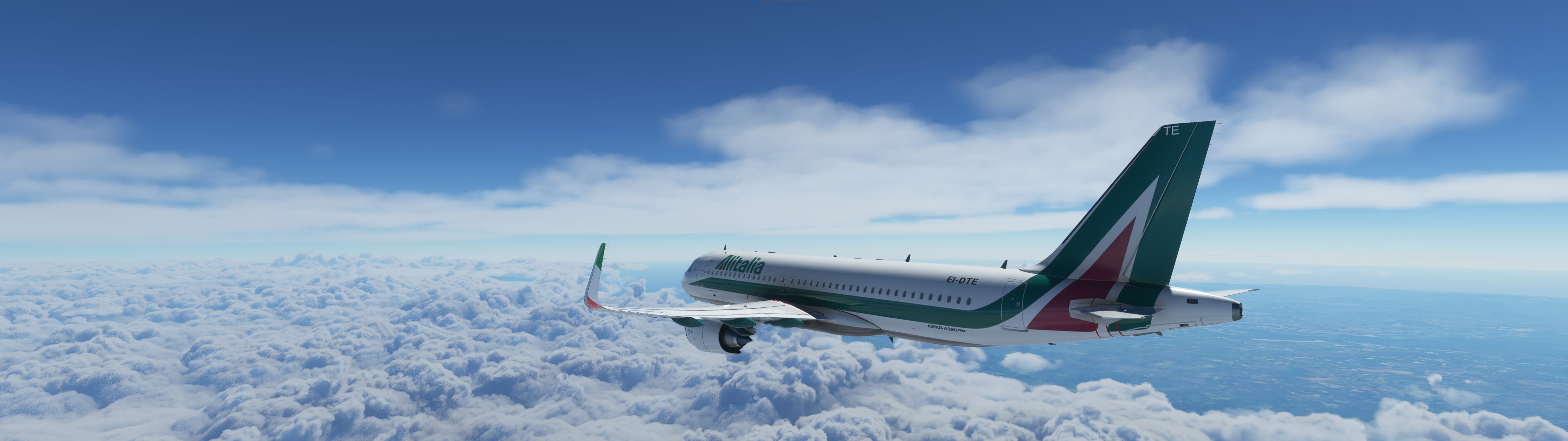 flight simulator, flying, sky, clouds, Airbus A320