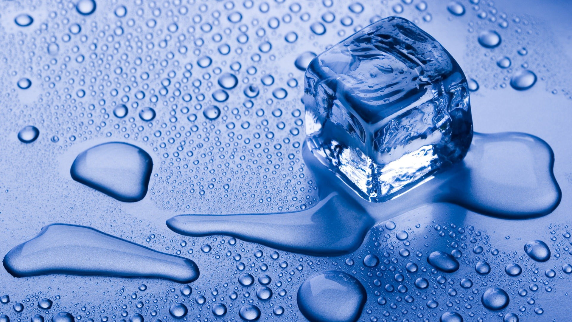 ice cube, water drops, blue, ice cubes, wet, melting, close-up