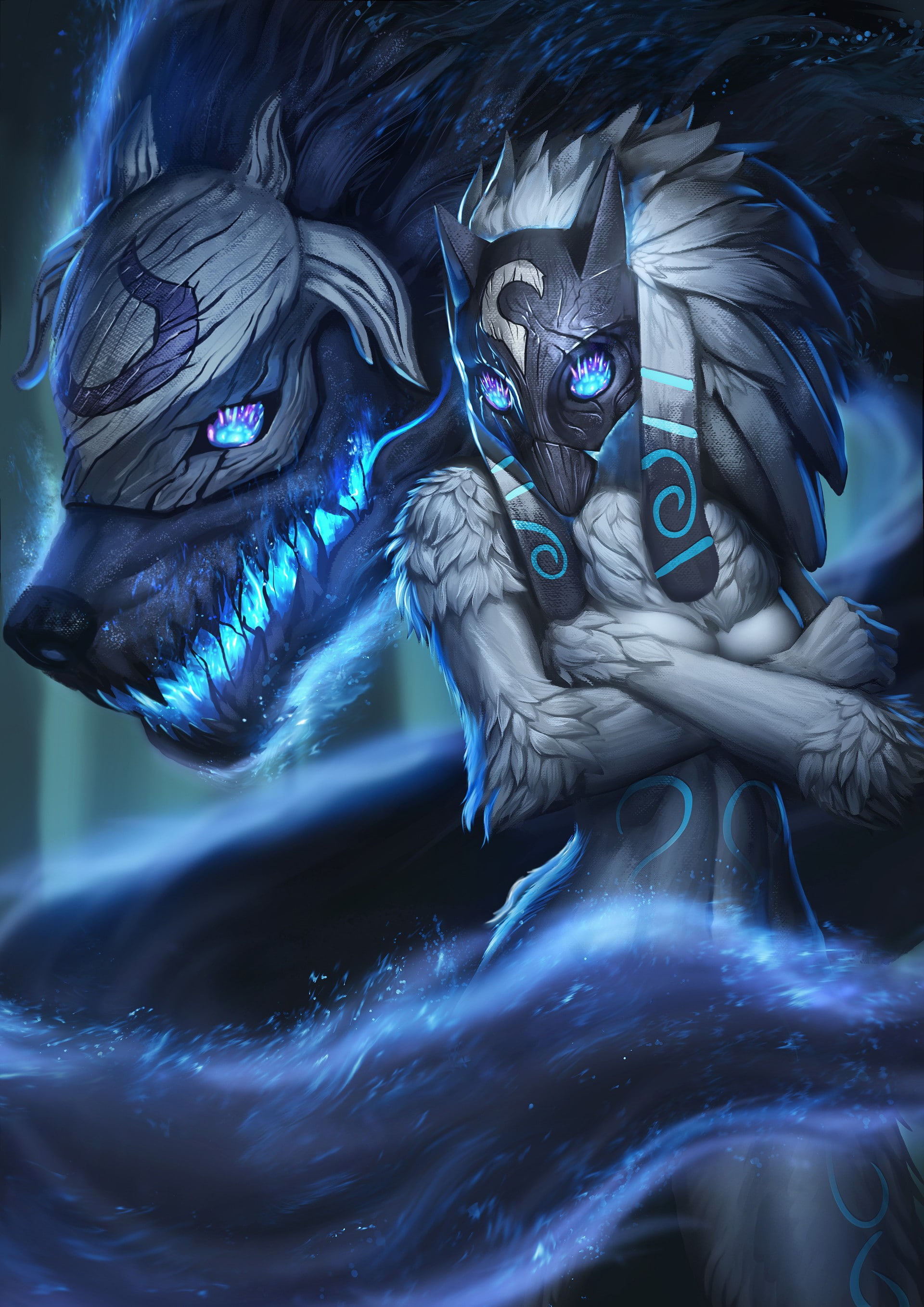 kindred league of legends league of legends, animal, water