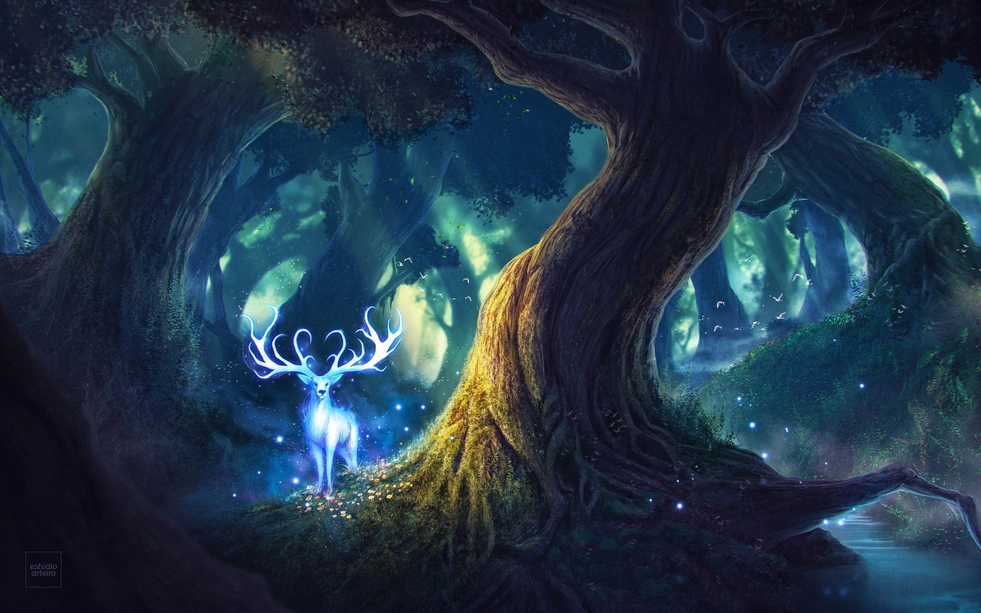 Fantasy Animals, Deer, Creature, Forest, Magic, Spirit, tree