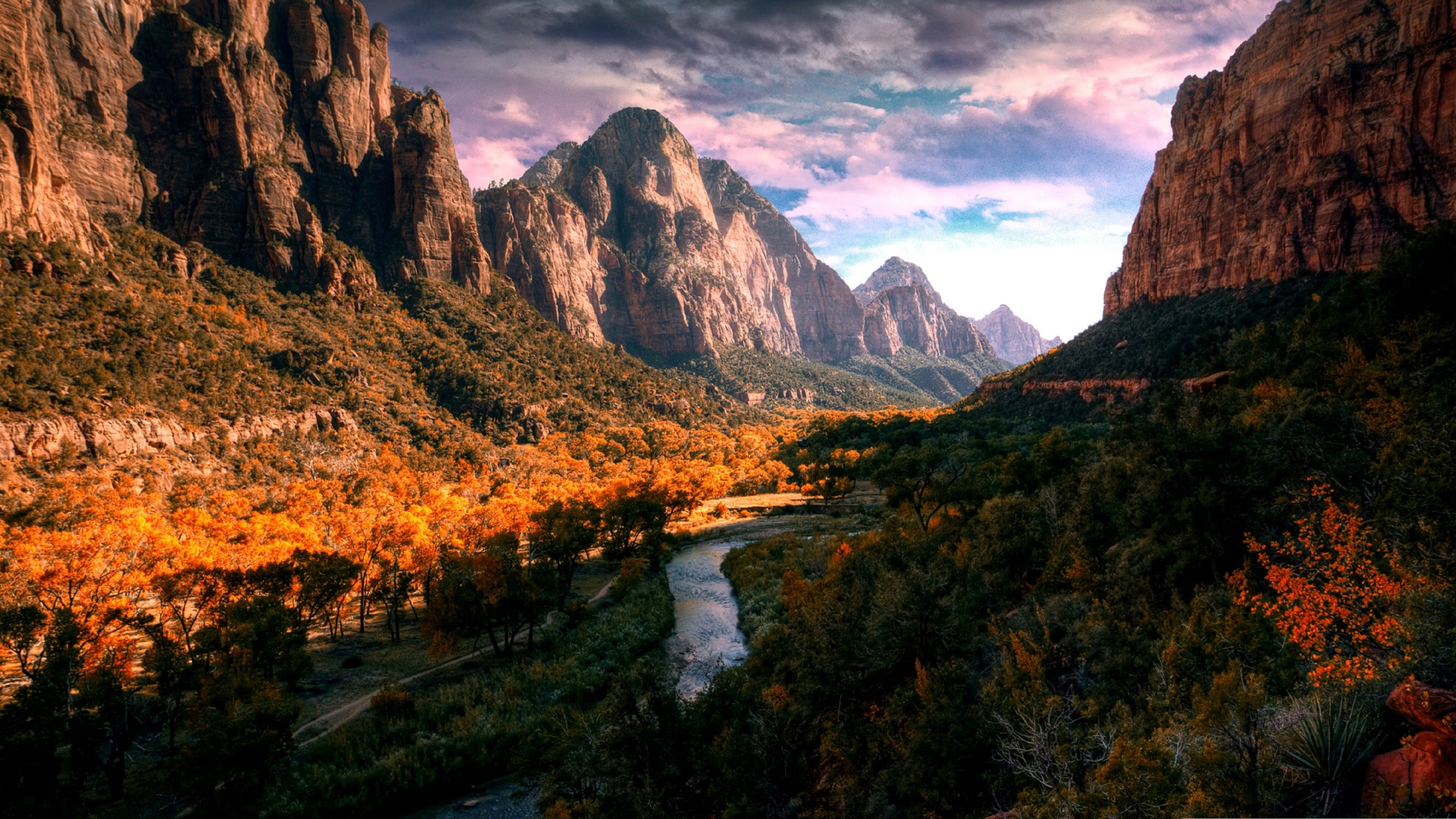 nature, wilderness, canyon, mountain, autumn, valley, sky, forest