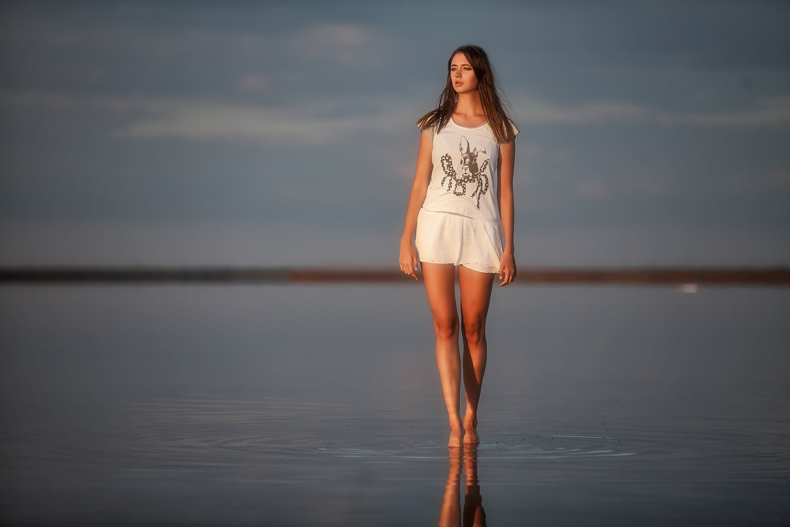 water, women, model, women outdoors, Disha Shemetova