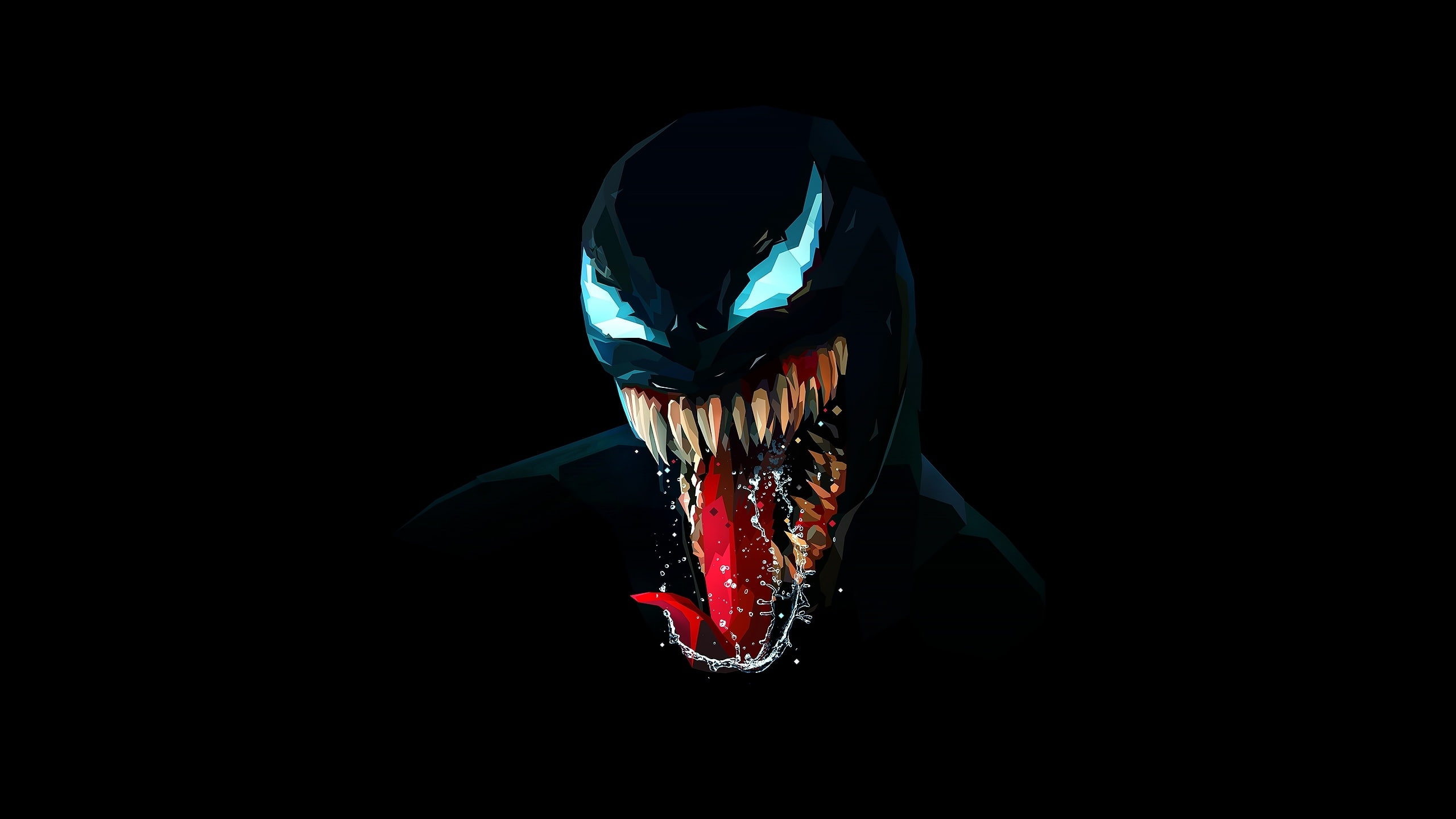Marvel Venom wallpaper, dark, Marvel Comics, black background