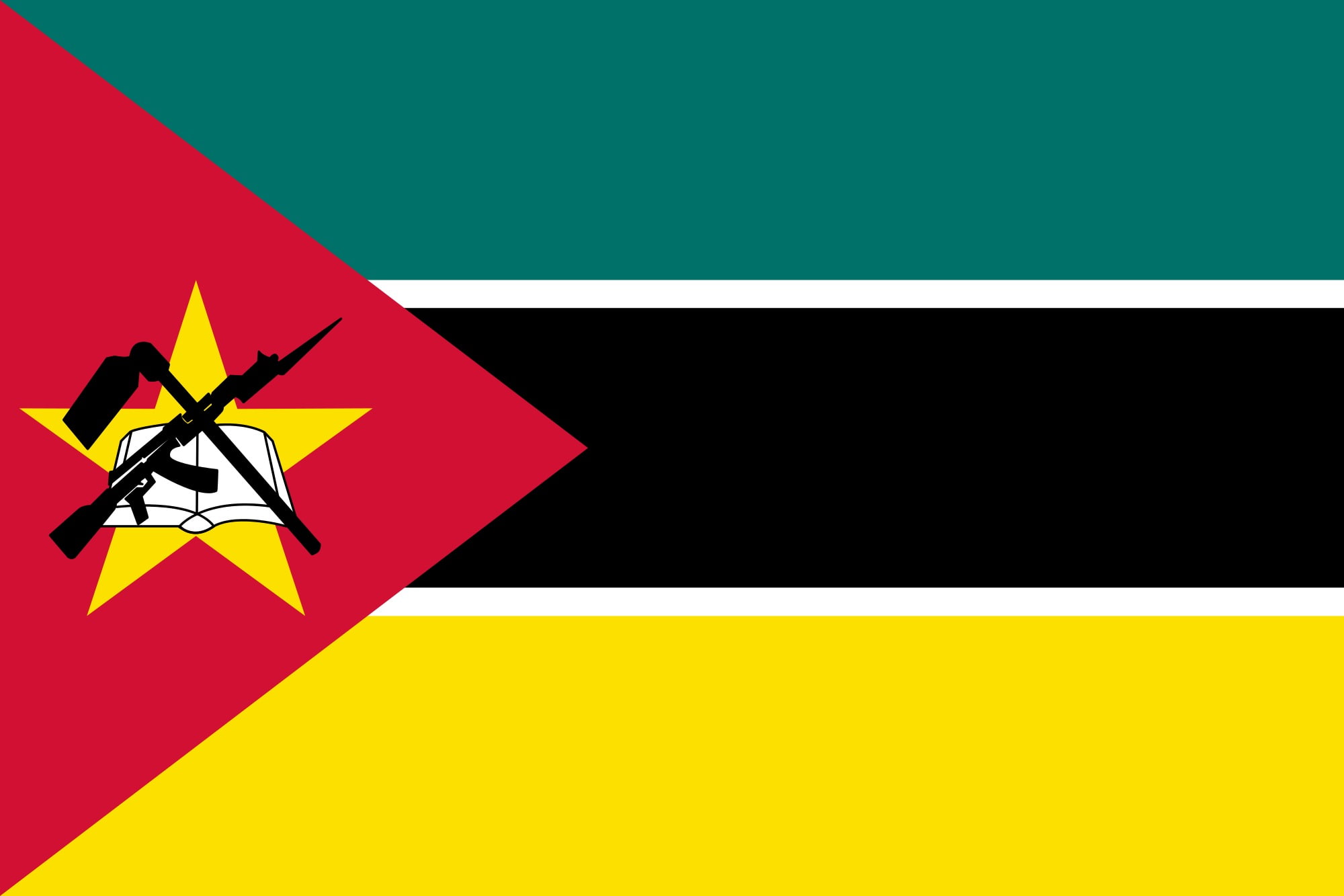 flag, AK 47, Mozambique