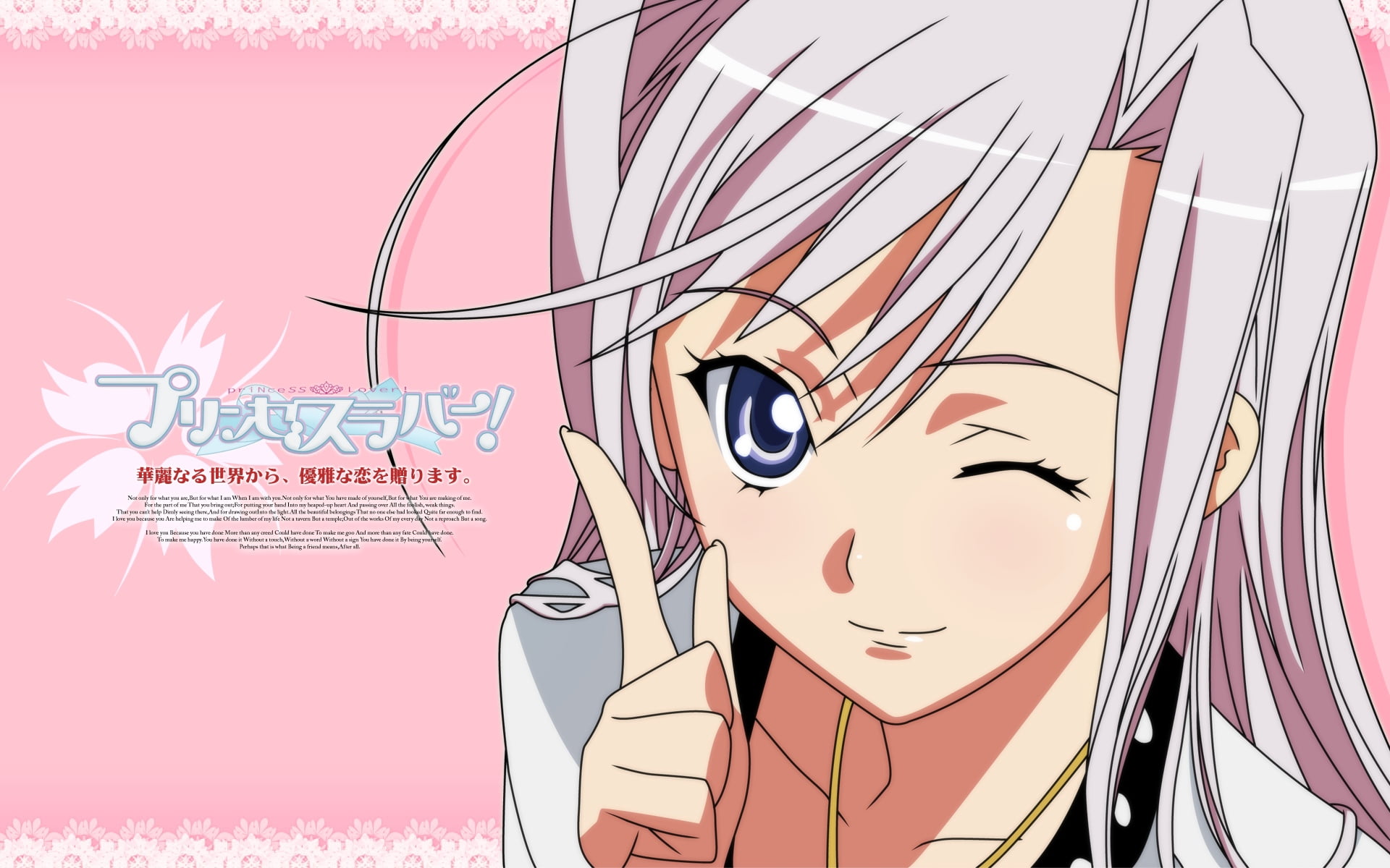 pink-haired female anime character wallpaper, princess lover