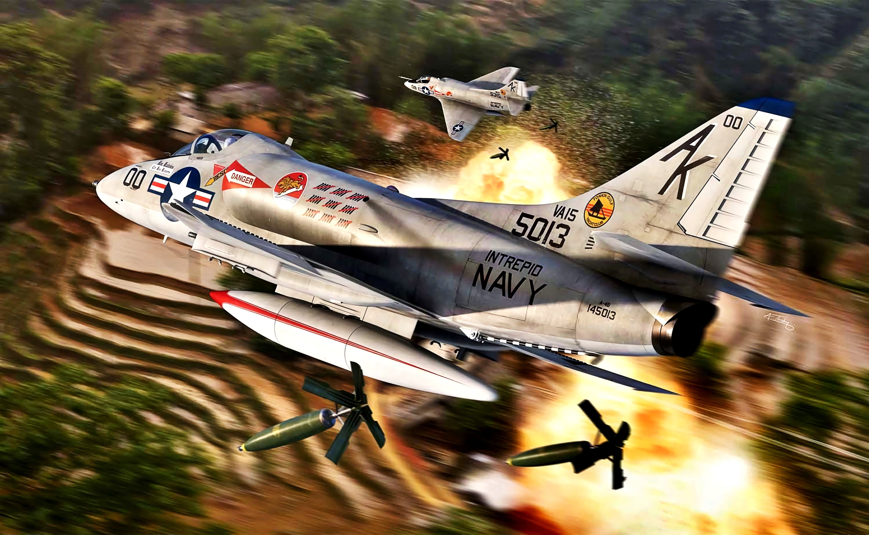 attack, Douglas, Deck, Skyhawk, The Vietnam war, A-4B