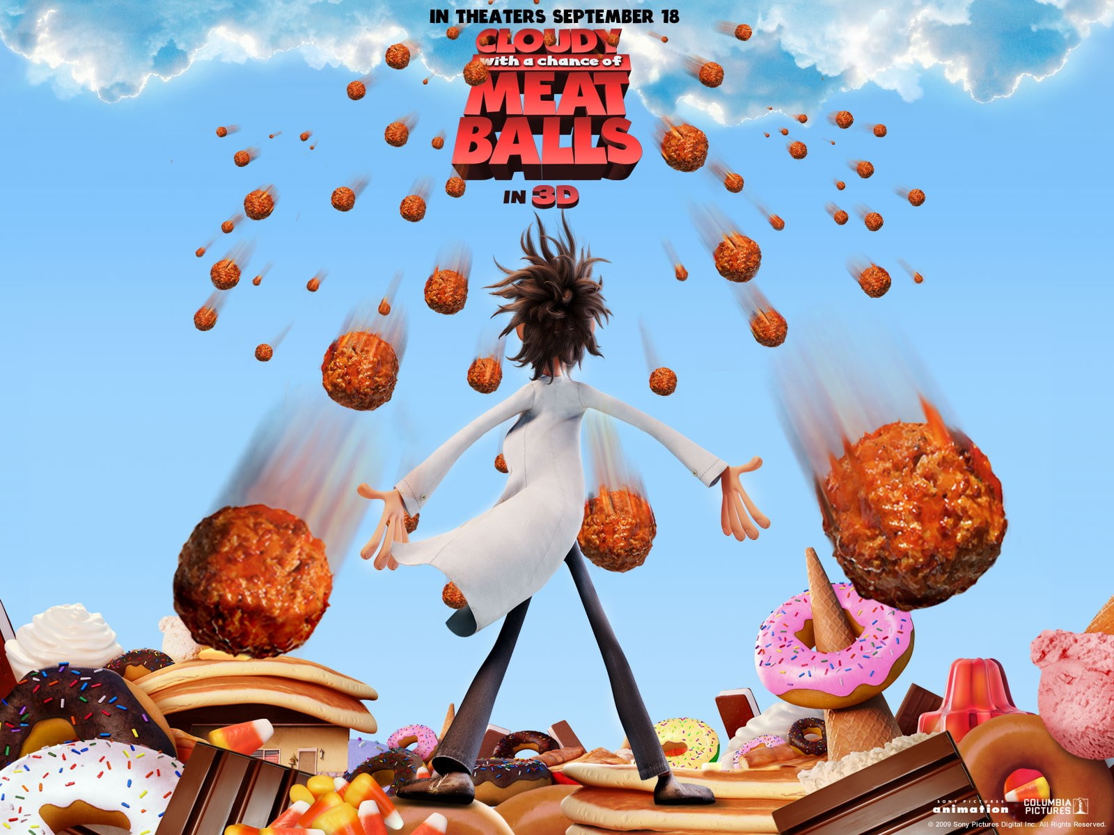 cloudy with a chance of meatballs, food and drink, low angle view