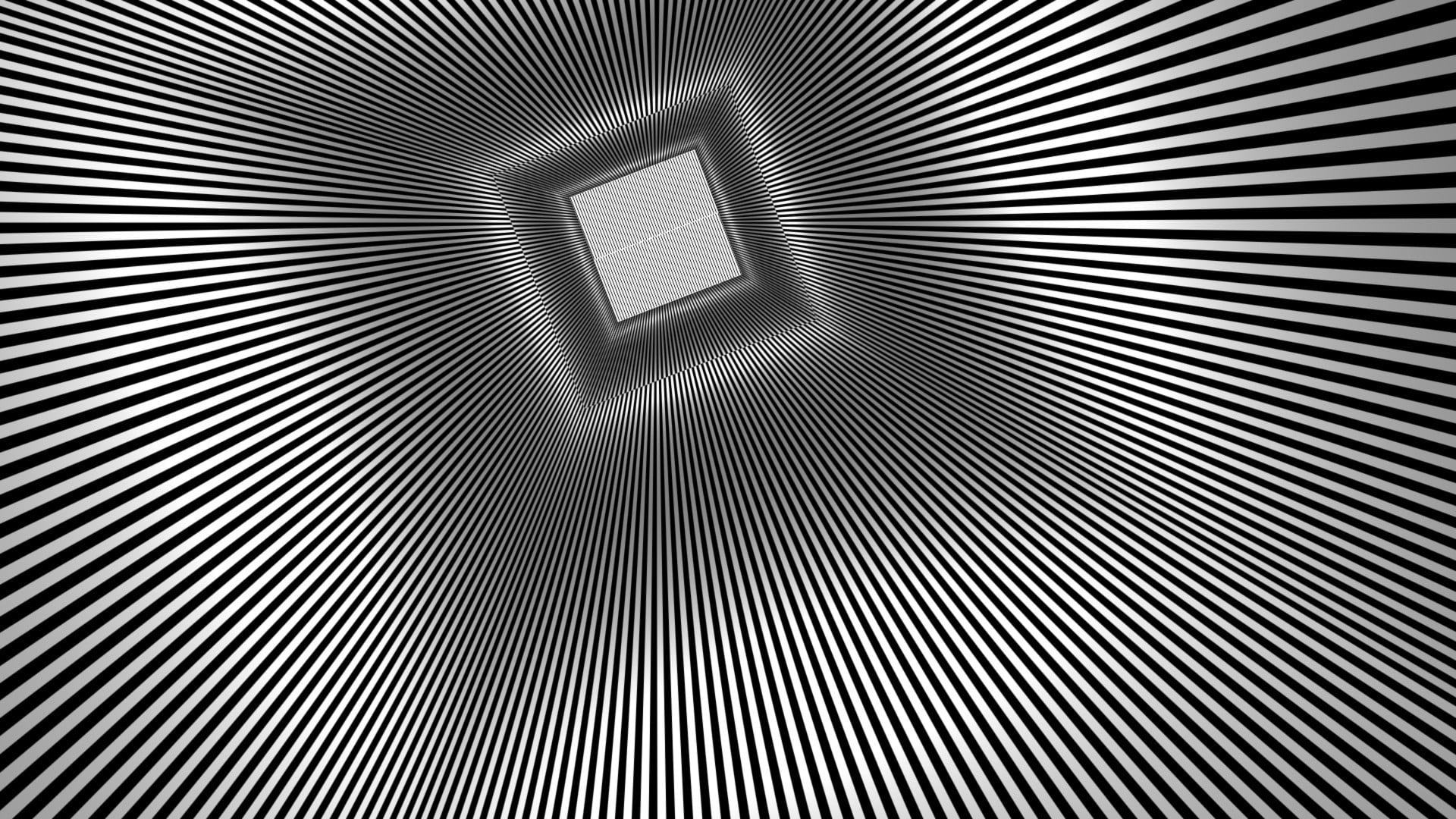optical illusion, abstract, lines, digital art, monochrome, pattern