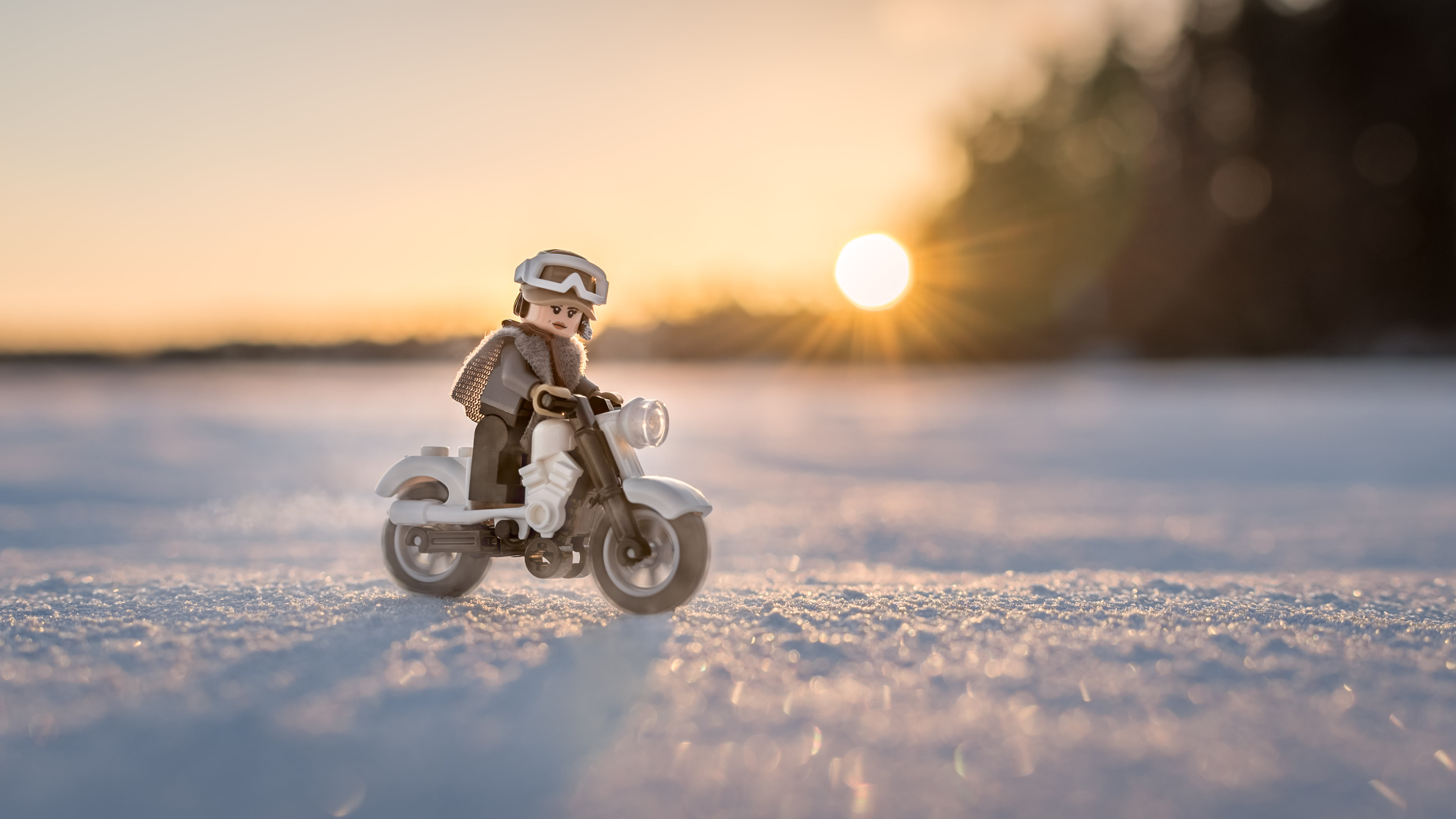lego figure on person ridin motorcycle, Lake, 35mm, Bike, D500